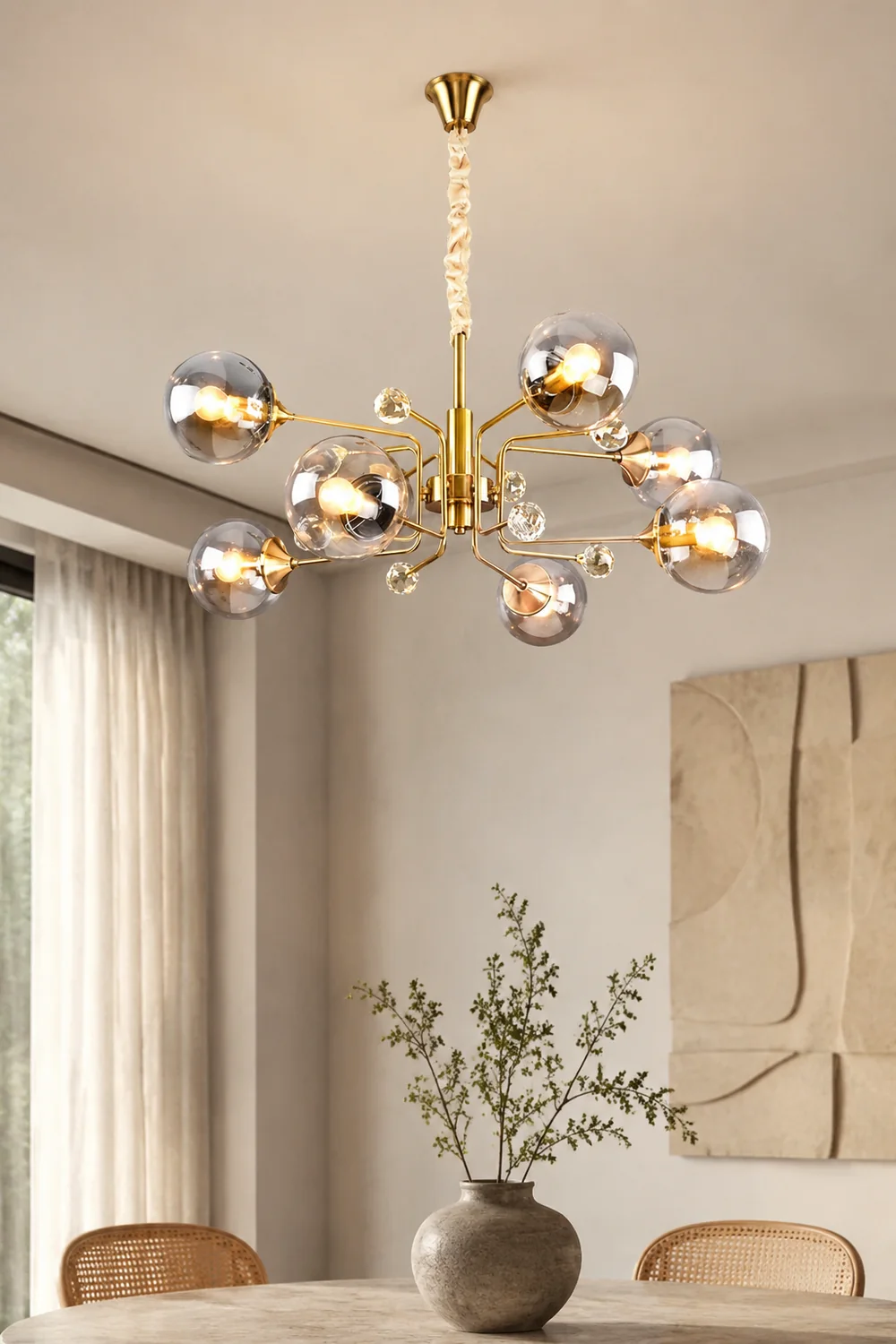 Gold Glass Modern LED chandelier - Lumpaz