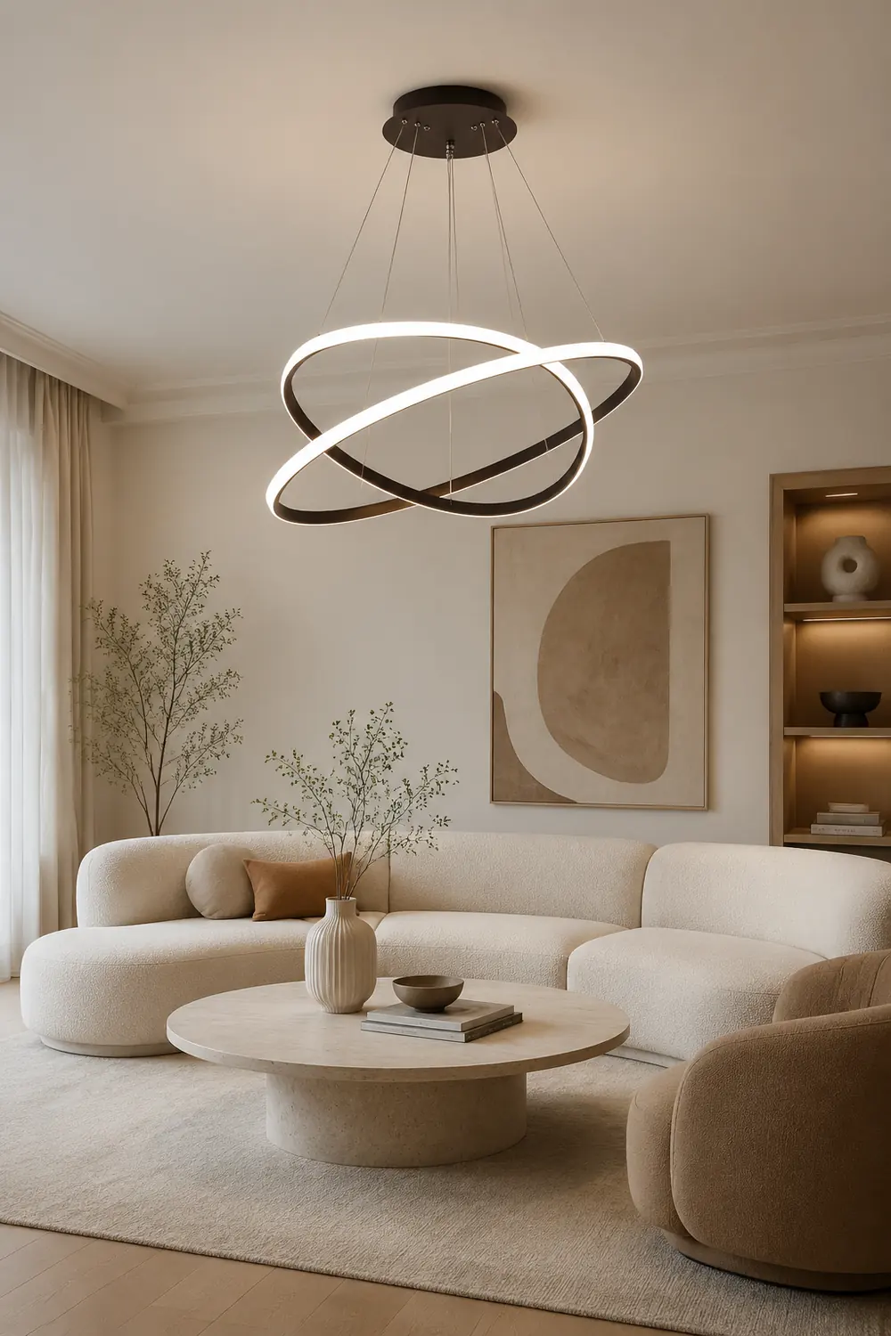 LED Ring Pendant Light Suspended Hanging Ring Chandelier - Lumpaz
