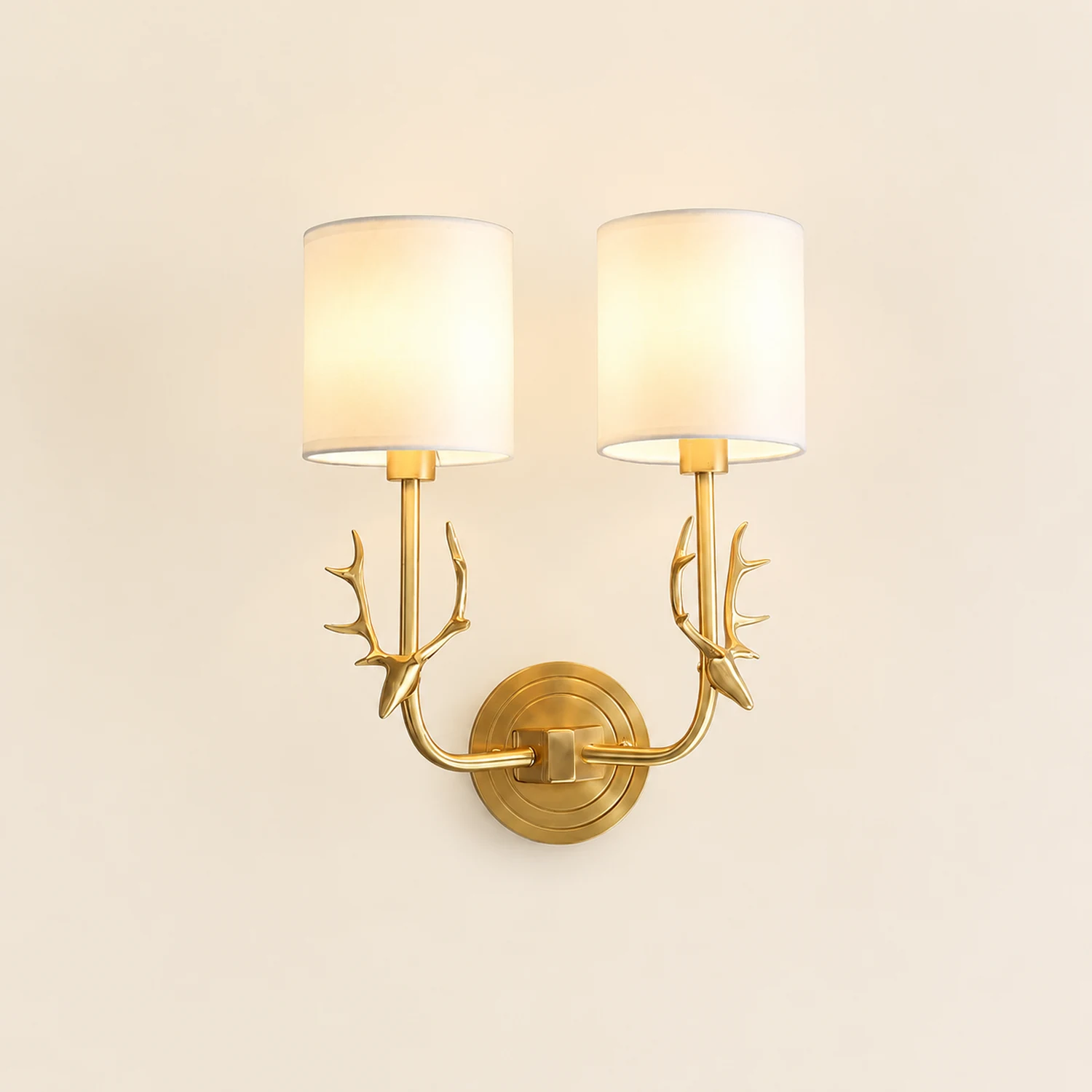 Brass Deer Head Wall Light - Lumpaz