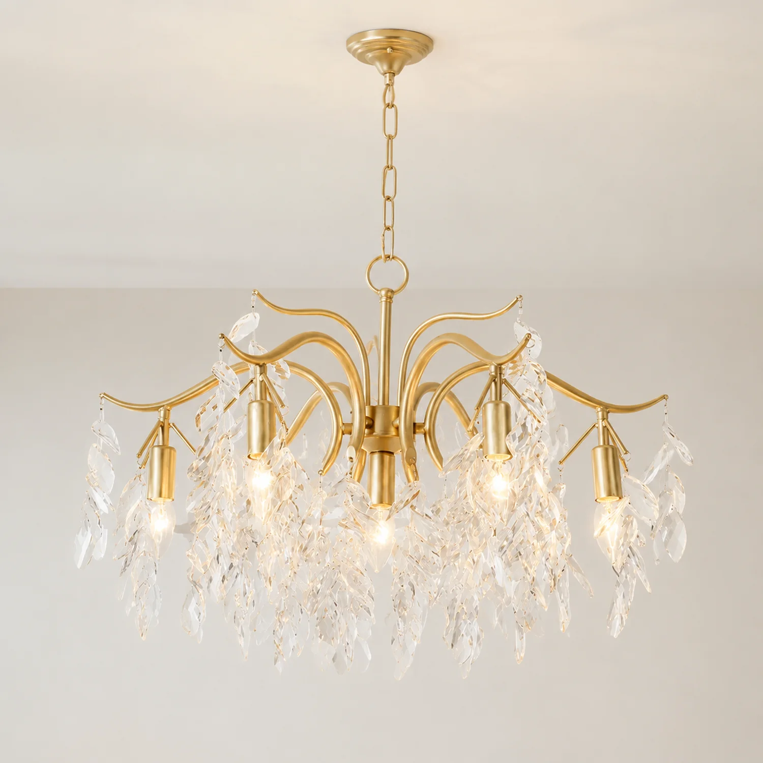 Modern Large Crystal Gold Tiered Dining Room Chandelier - Lumpaz