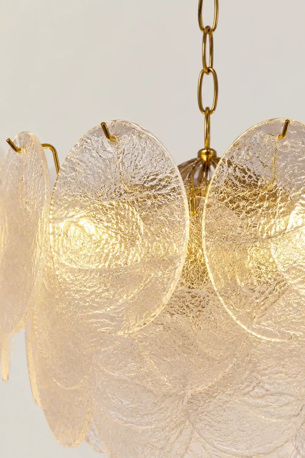 Glass Disc Pendant Light Large Ice Glass Chandelier - Lumpaz