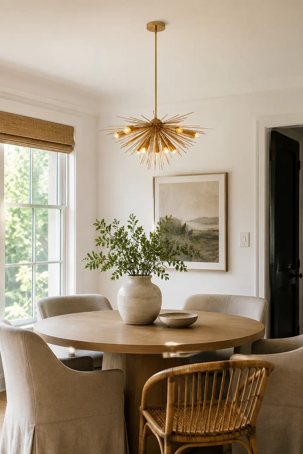 Mid-Century Modernist Brass Chandelier For Living Room - Lumpaz