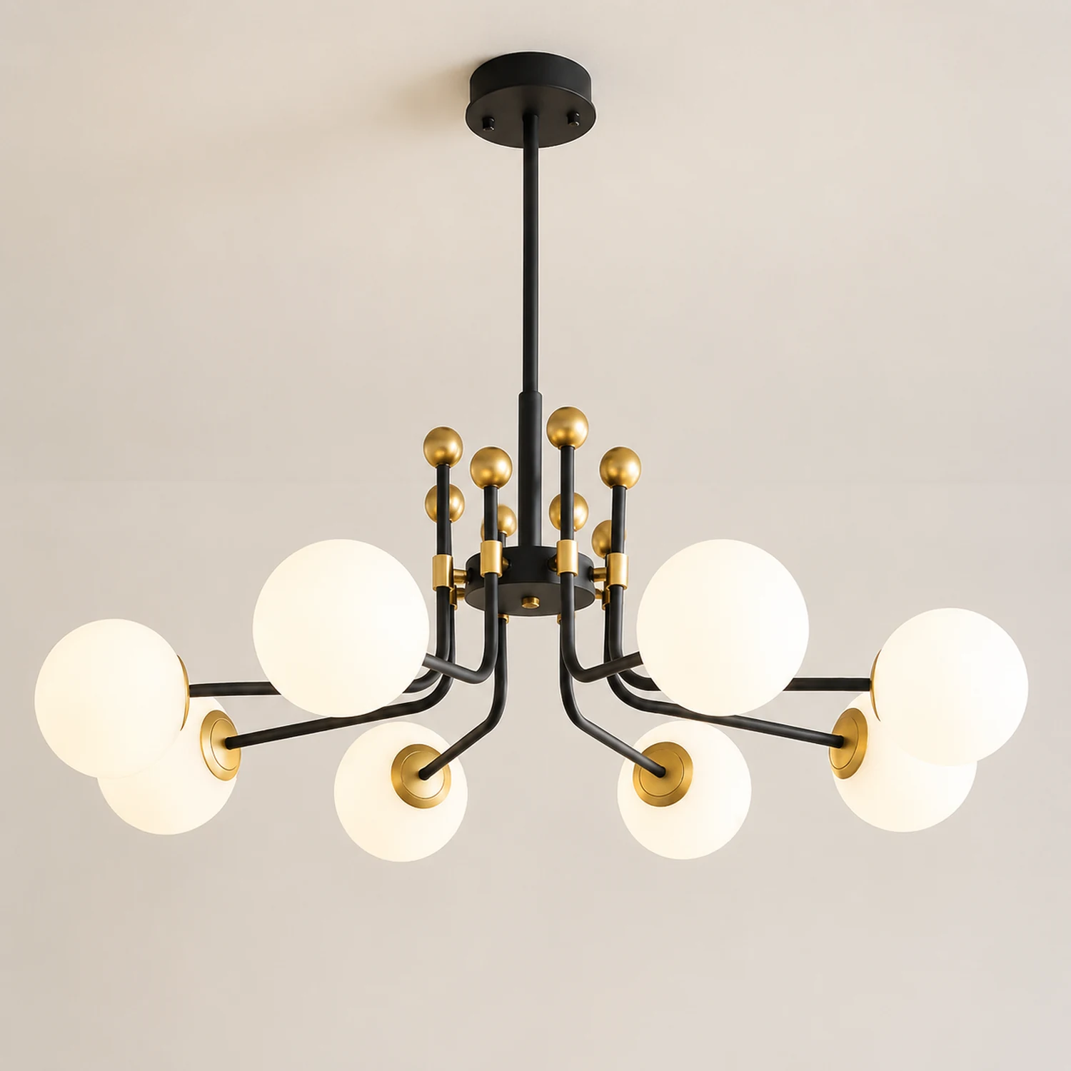 Black Gold Sputnik Chandelier Modern Pendant Light - Lumpaz