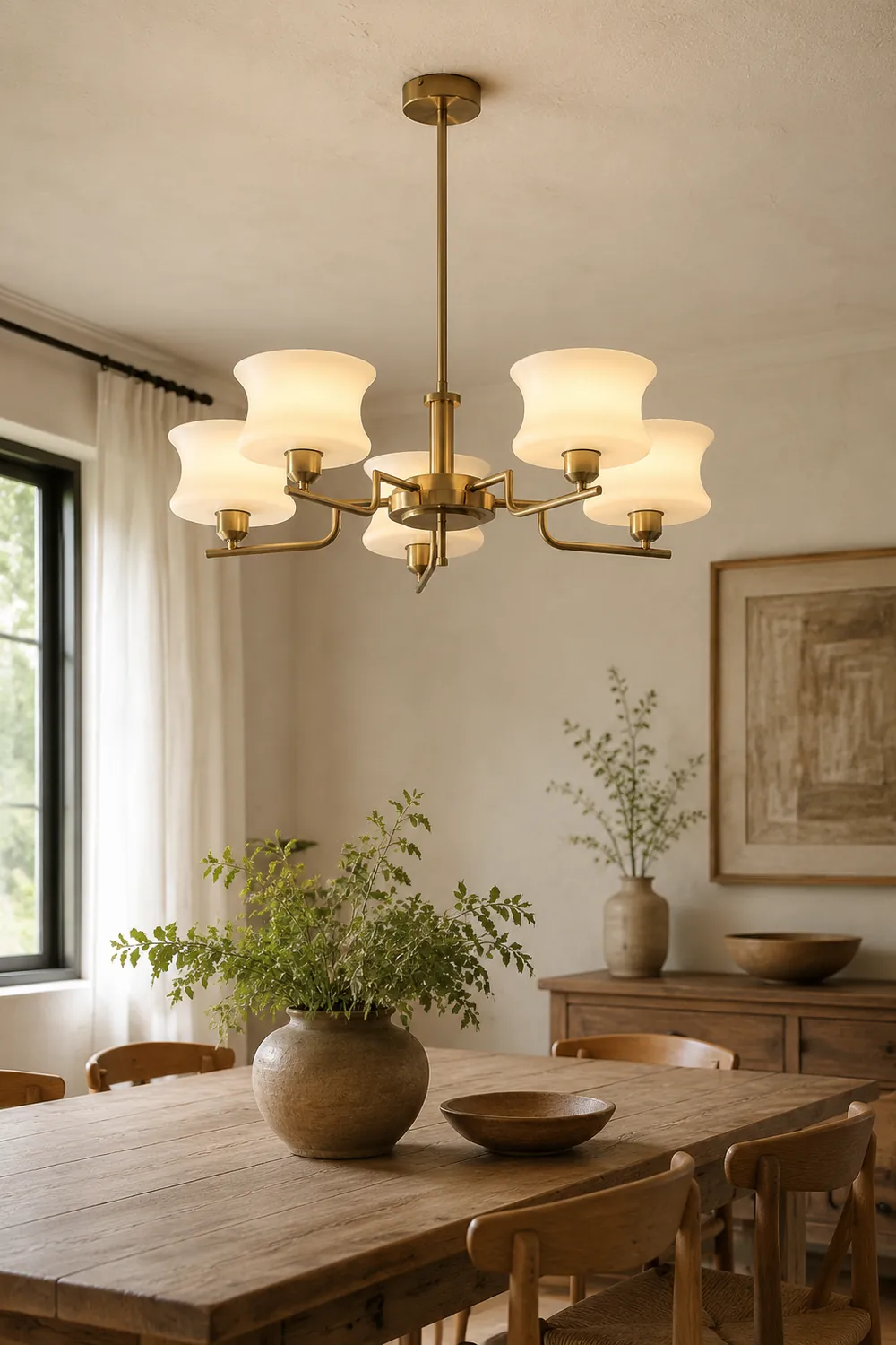 Nordic Belue Brass Glass Chandelier For Dining Room - Lumpaz