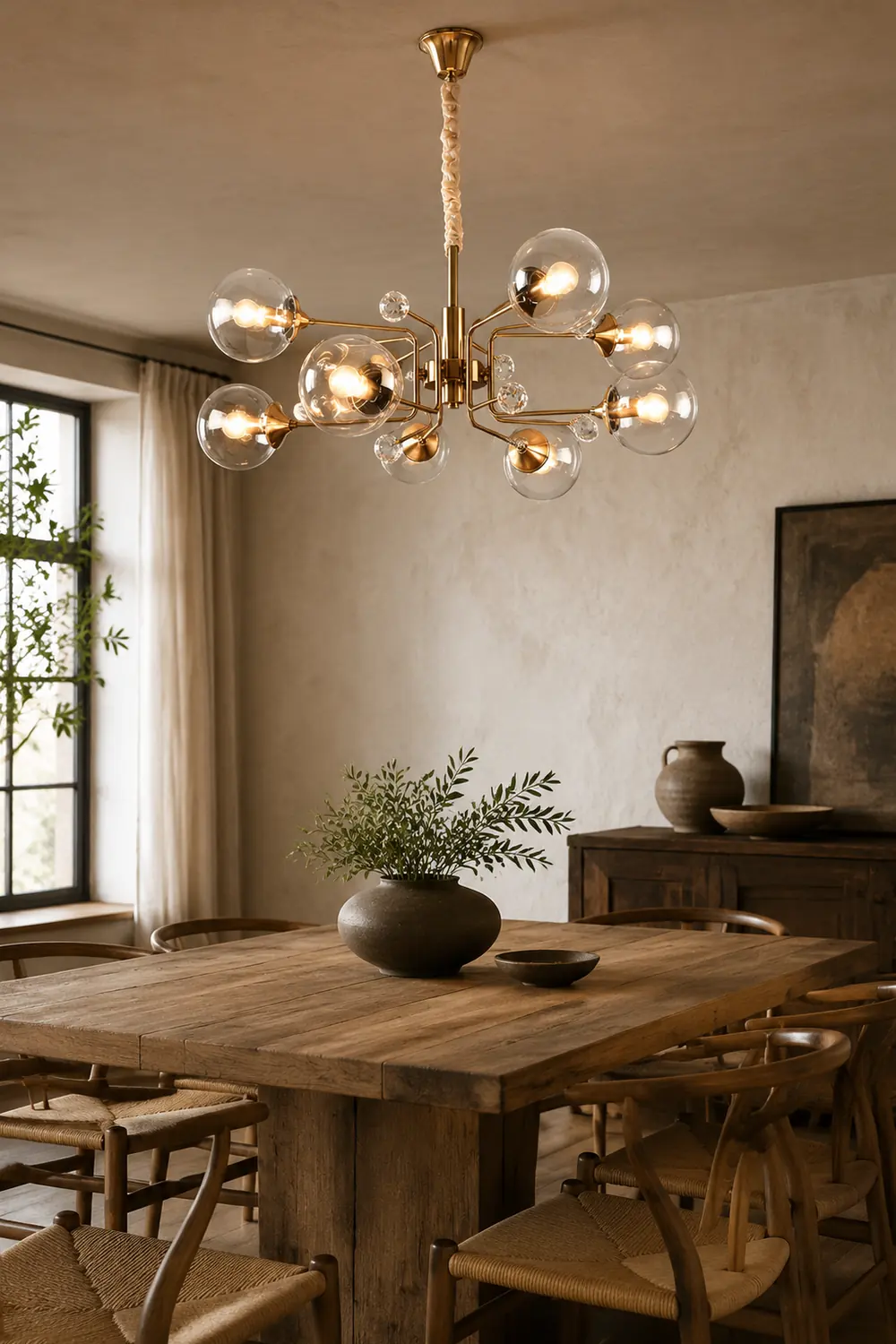 Gold Glass Modern LED chandelier - Lumpaz