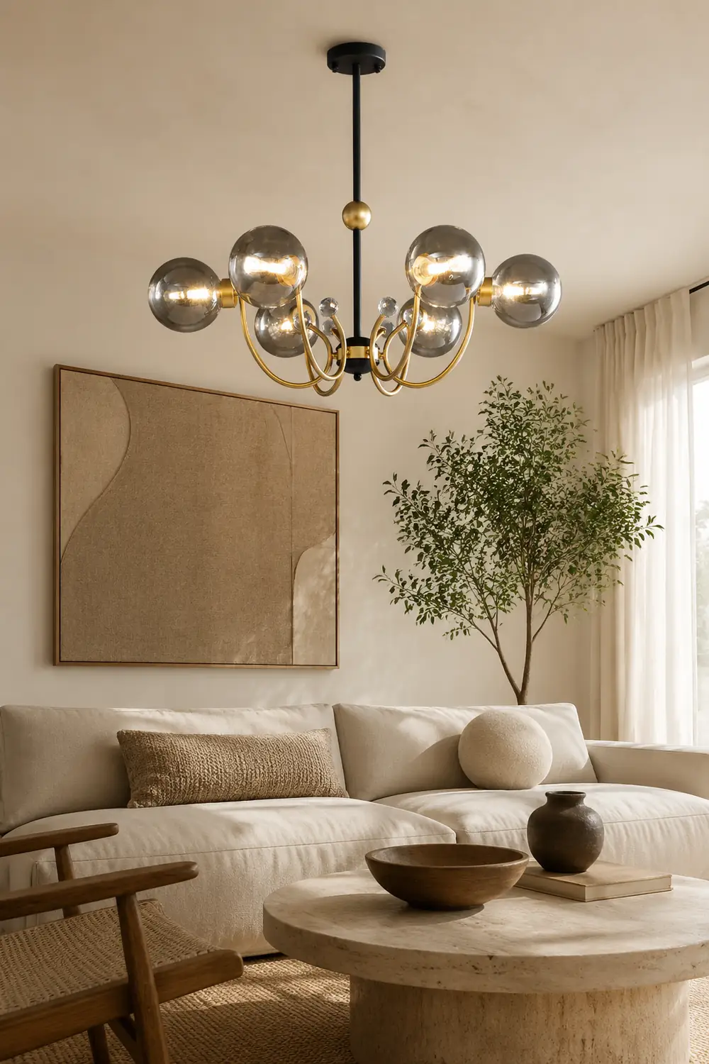 Black Adjustable Sputnik Chandeliers - Lumpaz