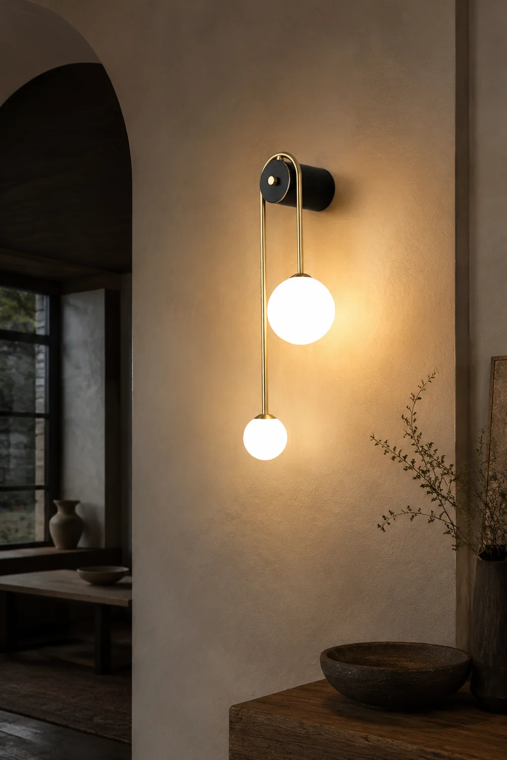 Brass Arc Wall Light - Lumpaz