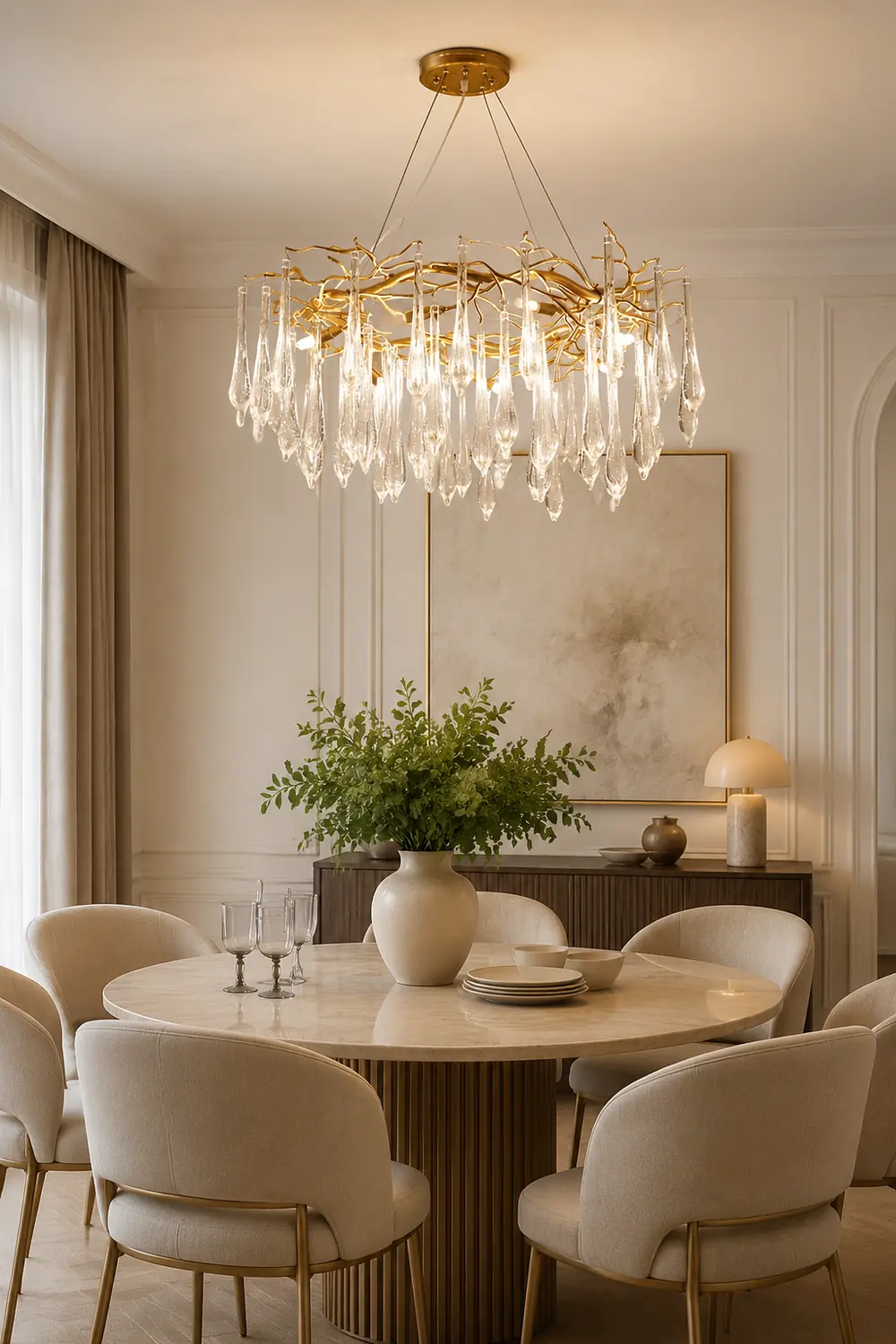 Modern Glass Teardrop Tiered Chandelier - Lumpaz