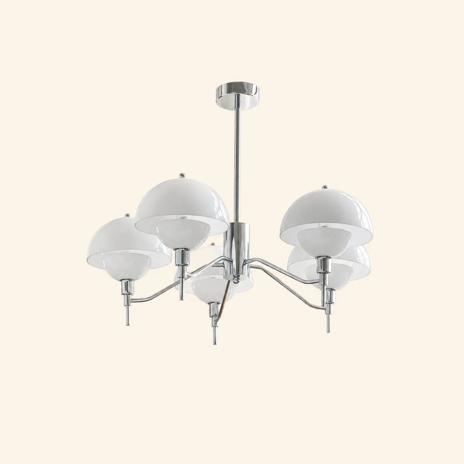 French White Cream Mushroom Chandelier - Lumpaz