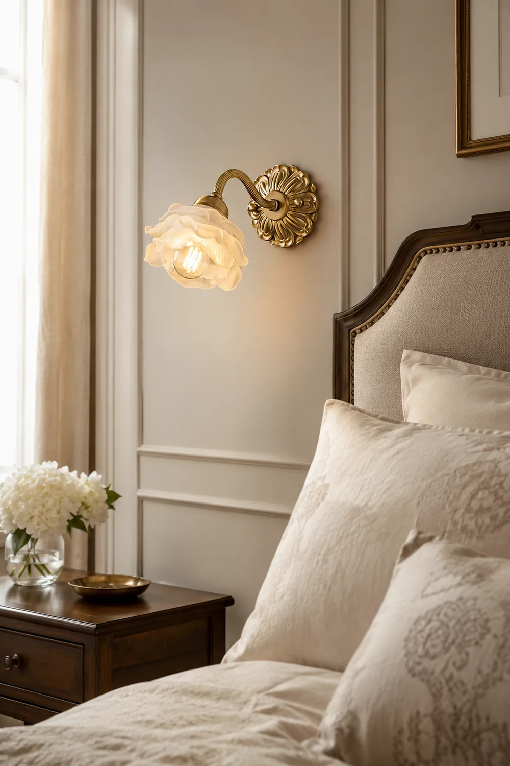 Brass Rose Wall Light - Lumpaz