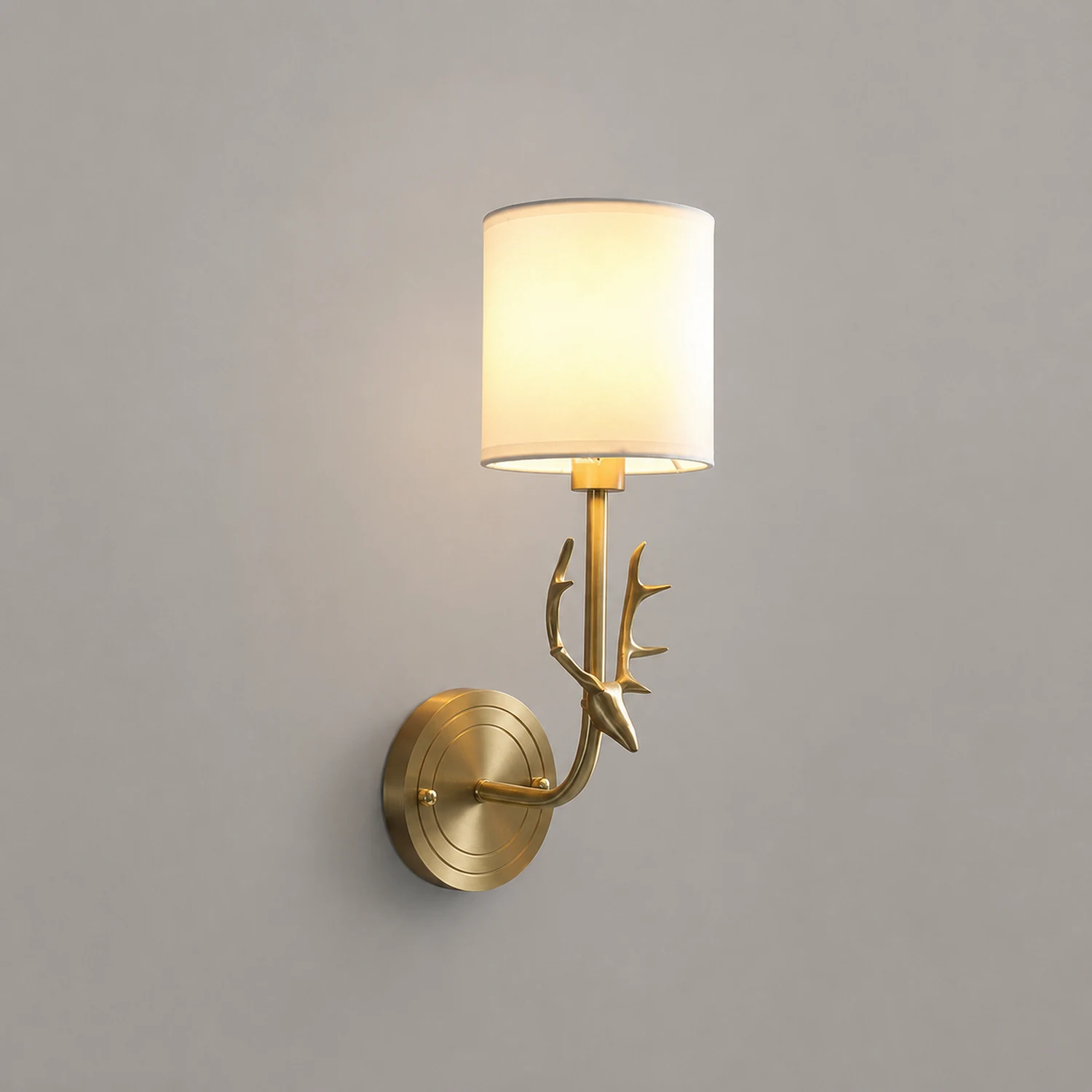 Brass Deer Head Wall Light - Lumpaz