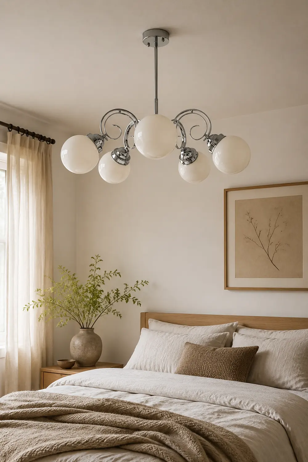 Vintage Kotter Cream Glass Chandelier - Lumpaz