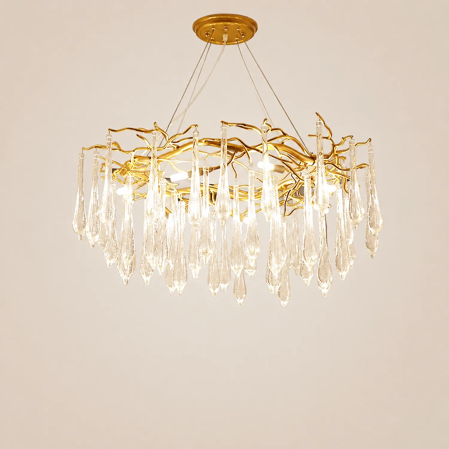 Modern Glass Teardrop Tiered Chandelier - Lumpaz