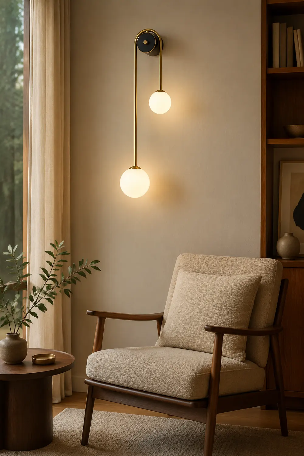 Brass Arc Wall Light - Lumpaz