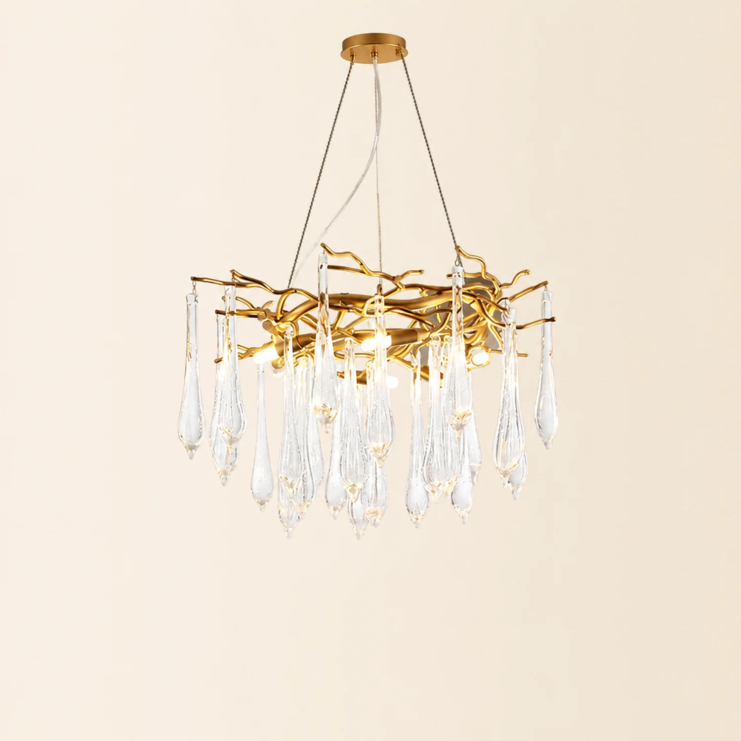 Modern Glass Teardrop Tiered Chandelier - Lumpaz