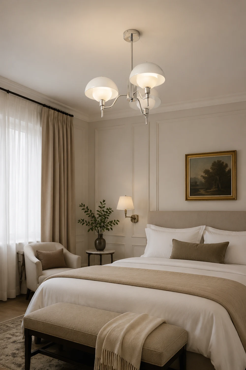 French White Cream Mushroom Chandelier - Lumpaz