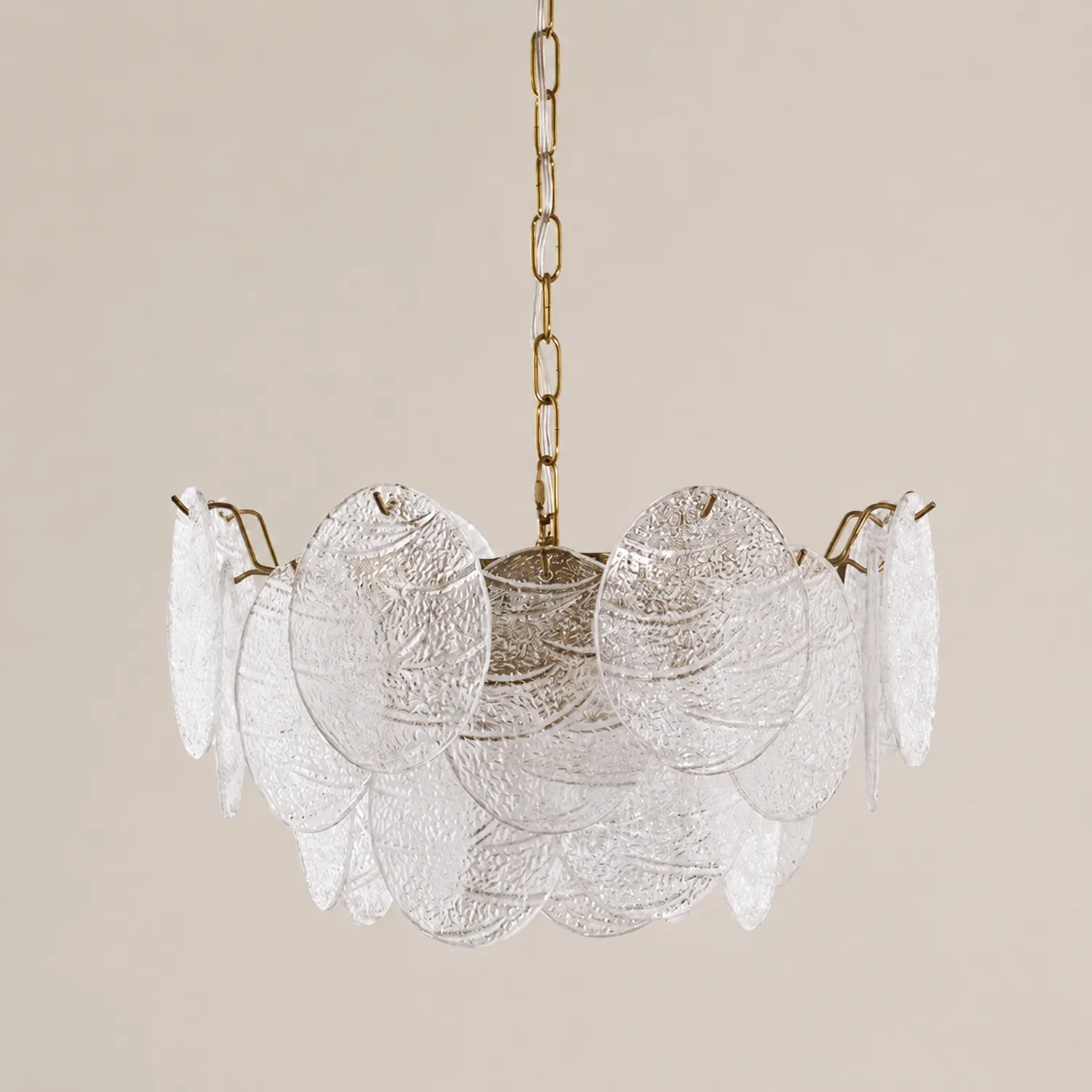 Glass Disc Pendant Light Large Ice Glass Chandelier - Lumpaz