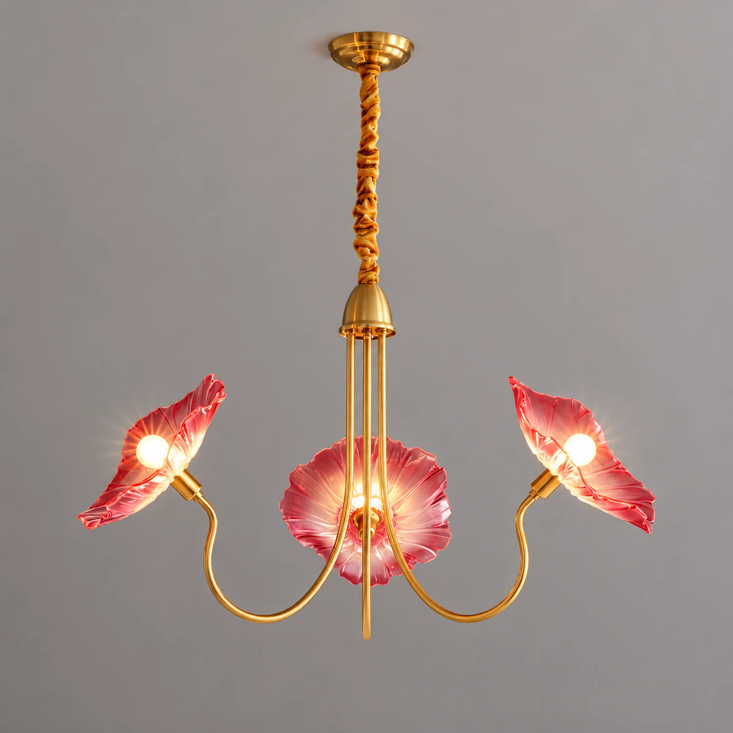 Modern Lotus Leaf Glass Living Room Chandelier - Lumpaz
