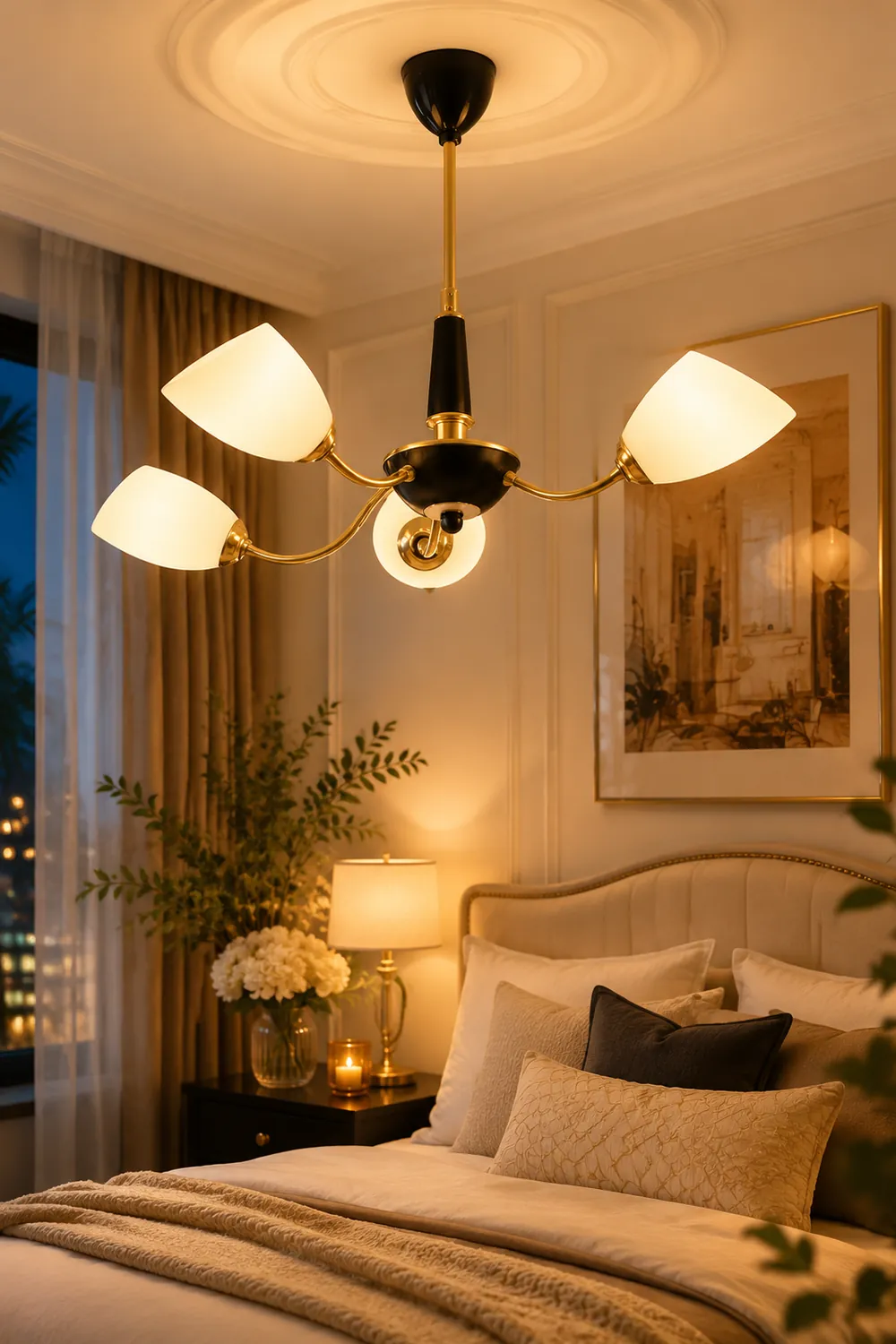 Medieval Modern Simple Black Bedroom Chandelier - Lumpaz