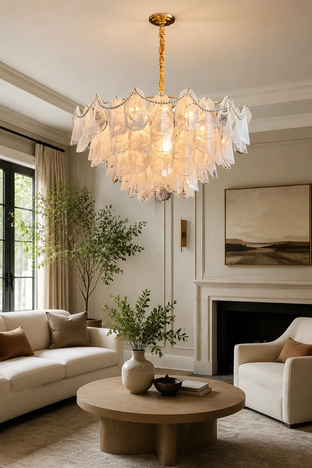Contemporary Cloud-Inspired Frosted Glass Living Room Chandelier - Lumpaz