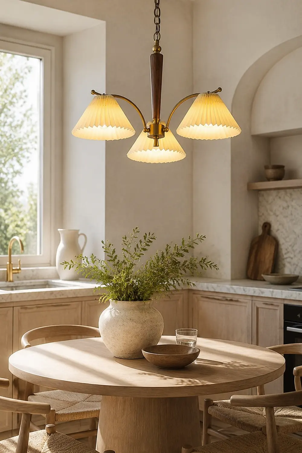 Decoration Pleated Lampshade Dining Room Chandelier Light - Lumpaz