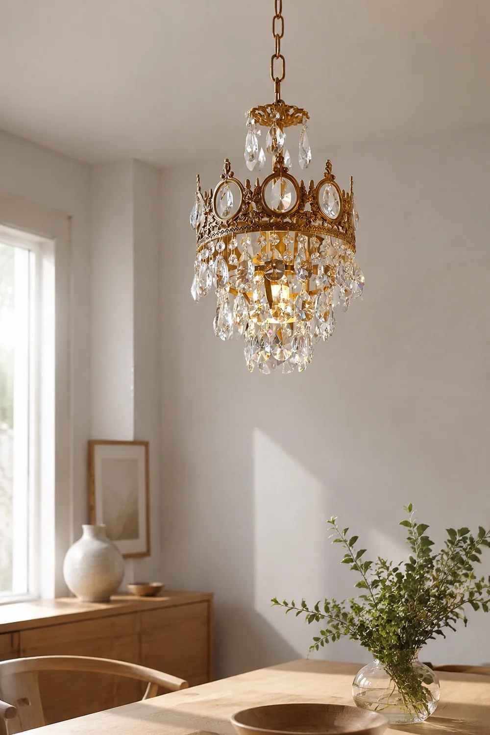 Retro French Gold Crystal Chandelier - Lumpaz
