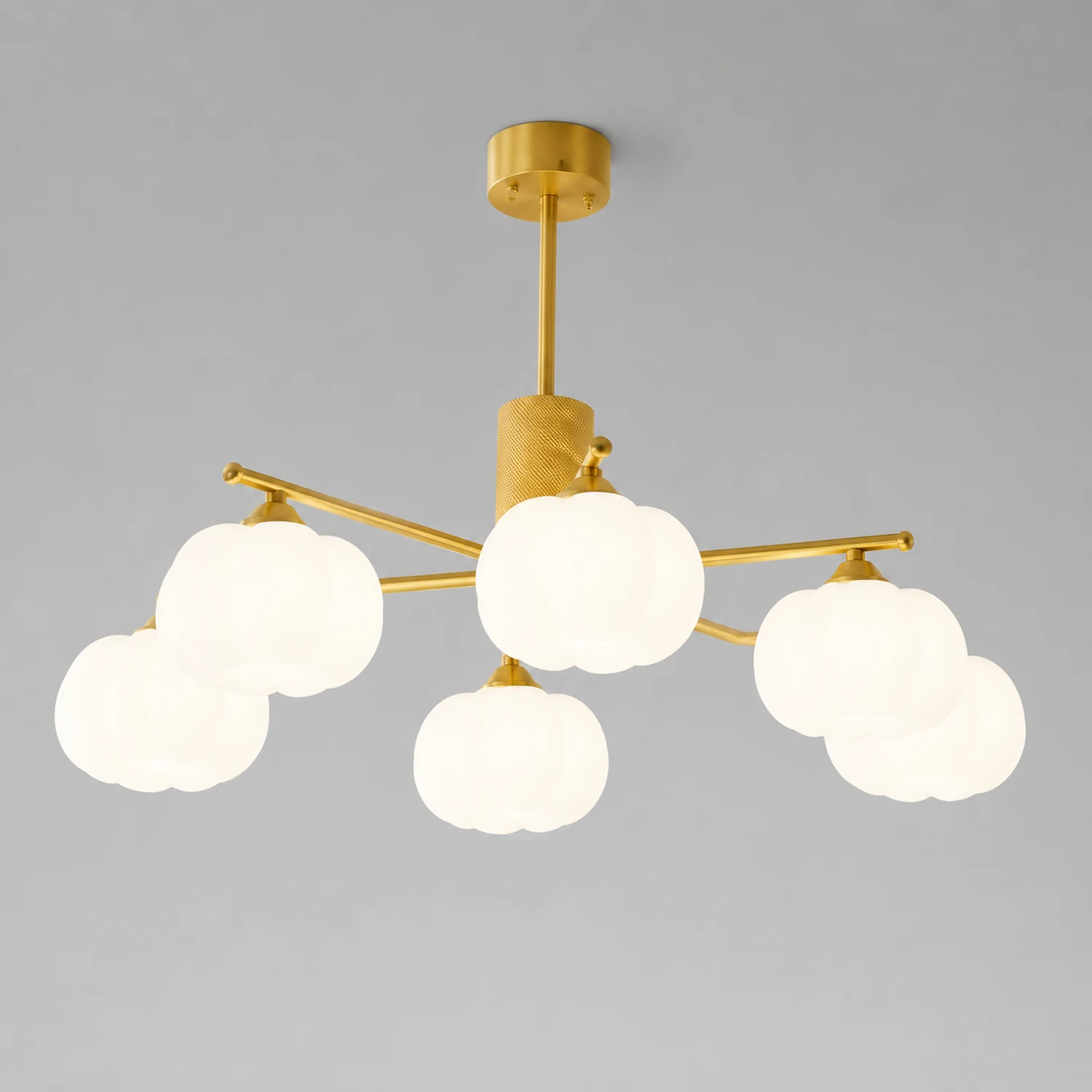Cream Style Wooden Cotton Balls Chandelier For Living Room - Lumpaz