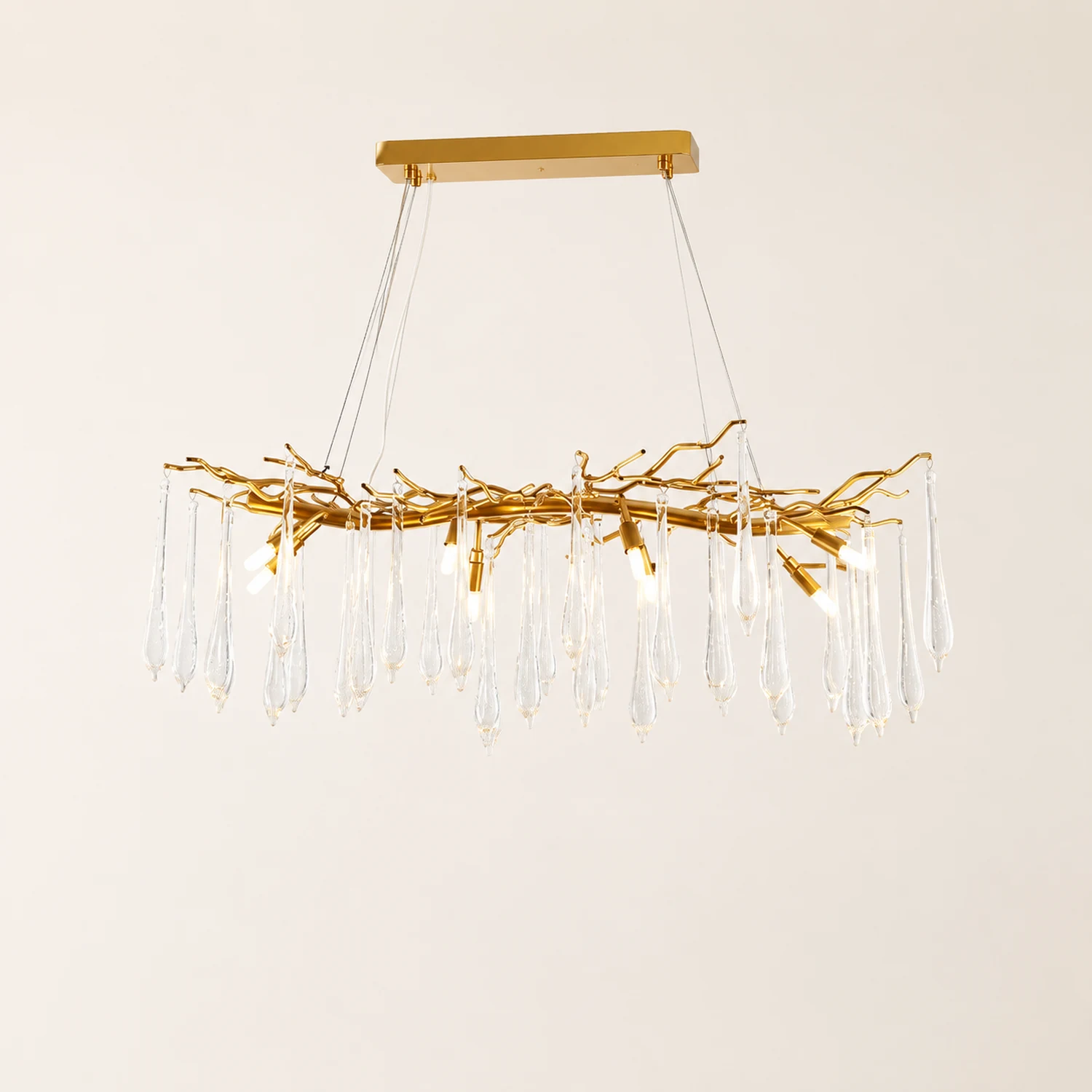 Modern Glass Teardrop Tiered Chandelier - Lumpaz