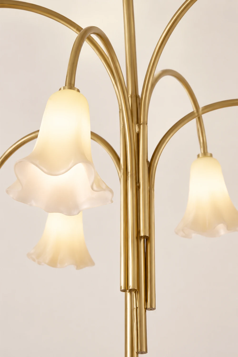 French Vintage Glass Flower Bedroom Chandelier Bauhaus Chandeliers - Lumpaz