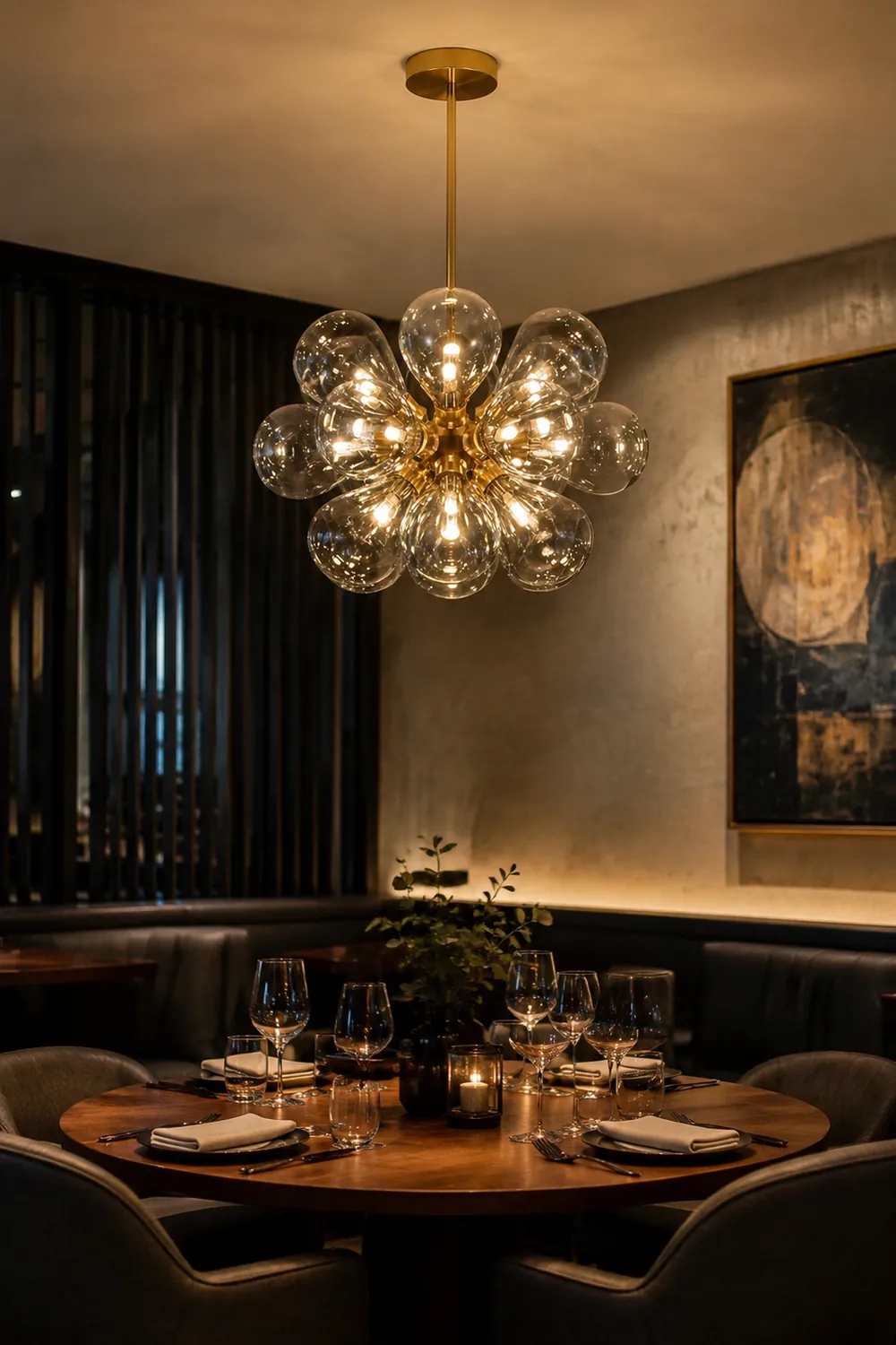 Design Bubble Glass Globe Sputnik Chandelier for Dining Room - Lumpaz