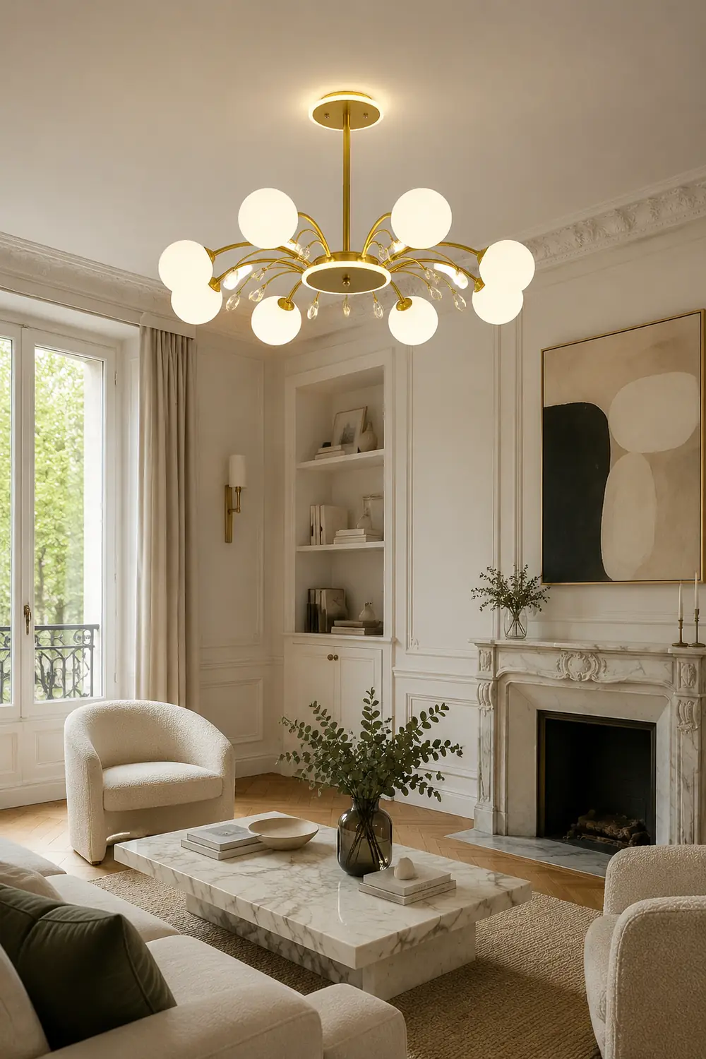 Luxurious Gold Glass Raindrop Chandeliers - Lumpaz