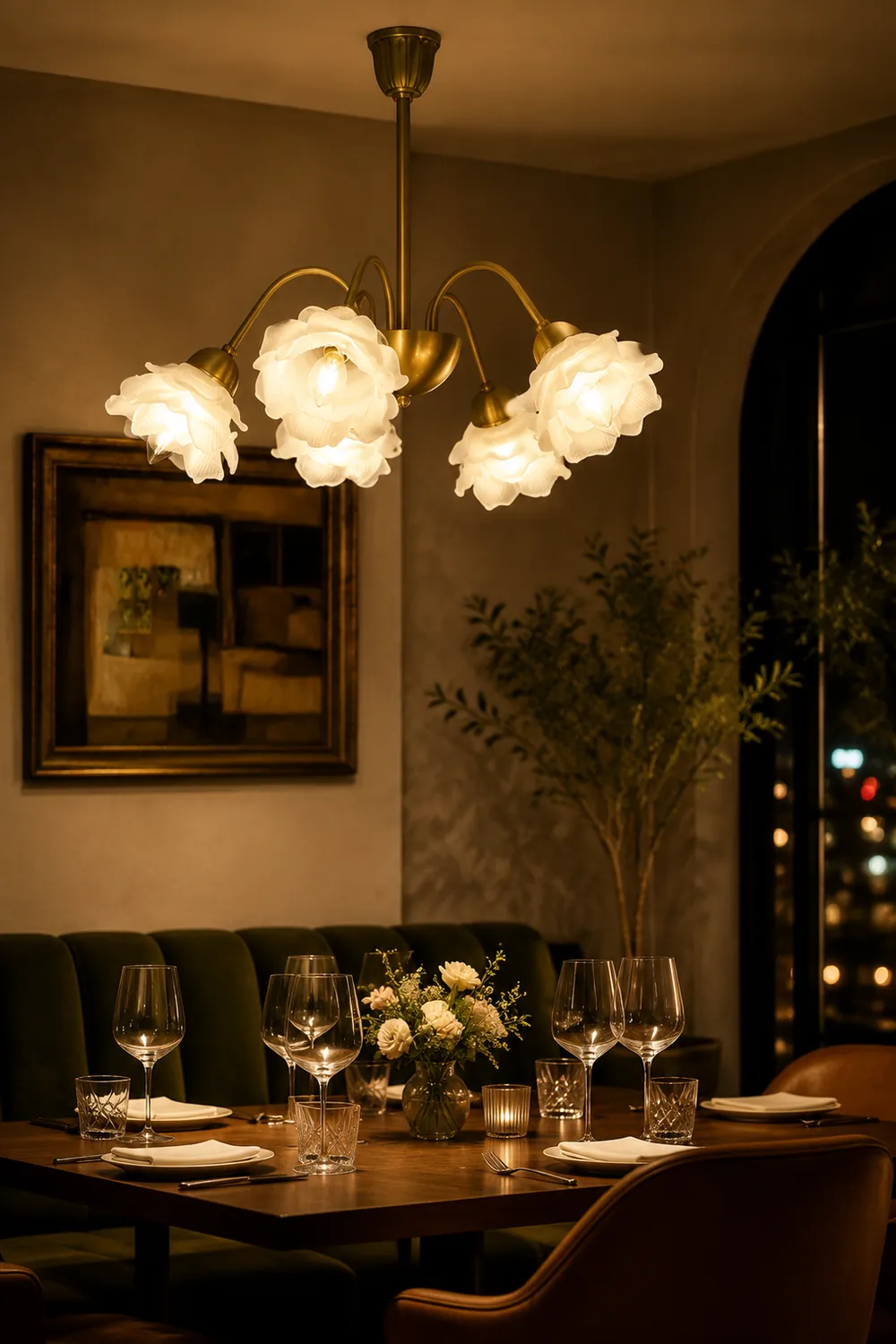Modern French Retro Copper White Chandelier - Lumpaz