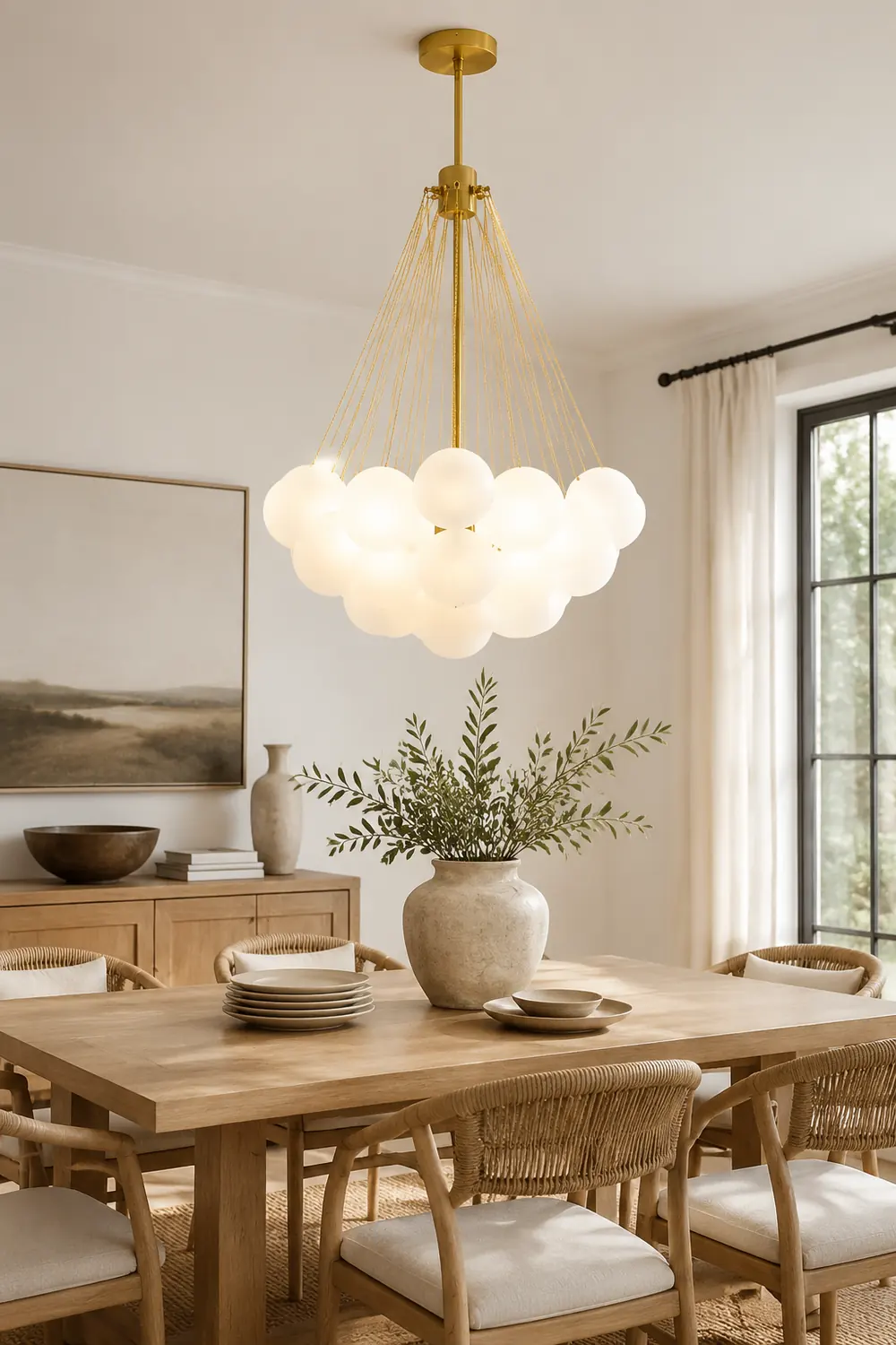 Bubble Chandelier Nordic Frosted Glass Ball Chandelier for Dining Room - Lumpaz
