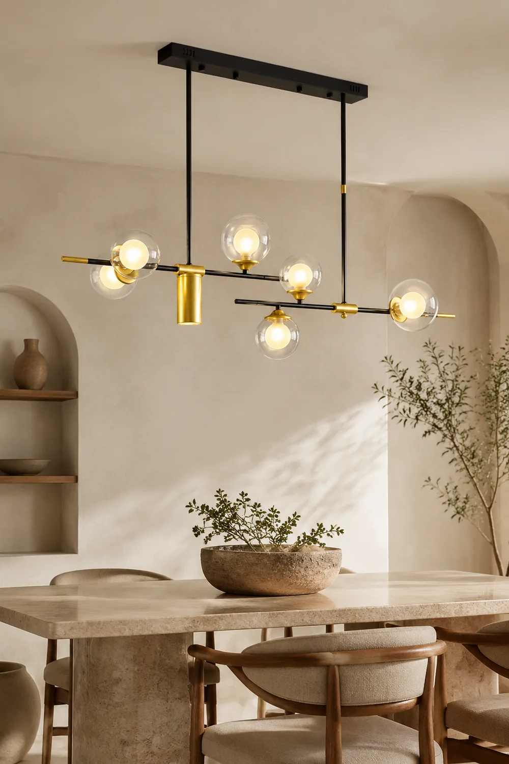 Brass Contemporary LED Chandelier Sputnik Chandelier 7-Light - Lumpaz