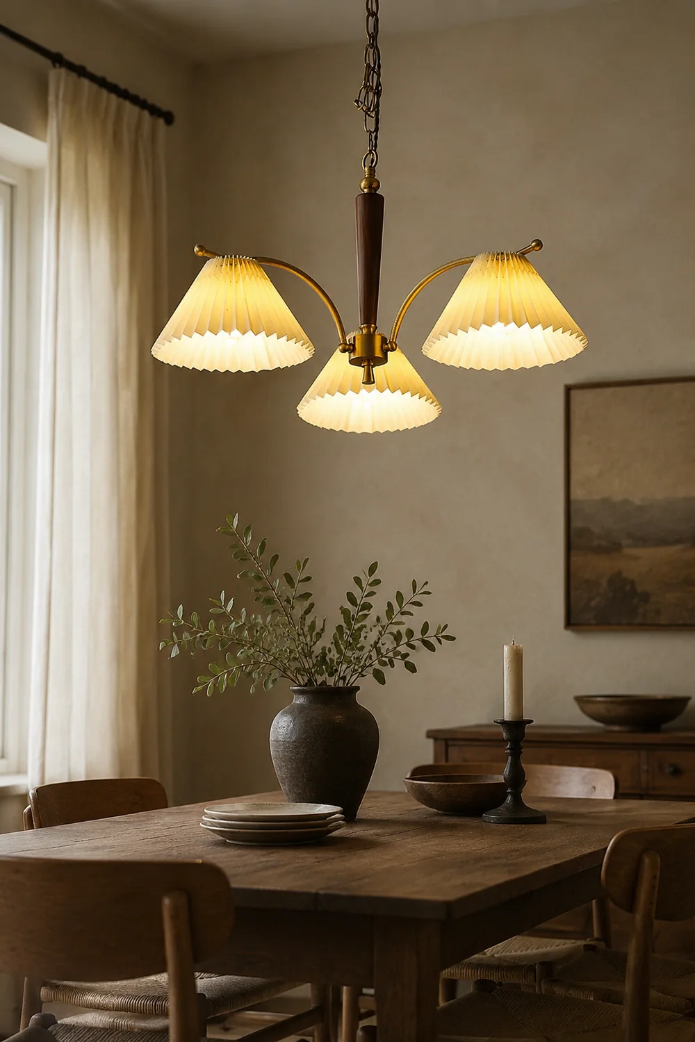 Decoration Pleated Lampshade Dining Room Chandelier Light - Lumpaz