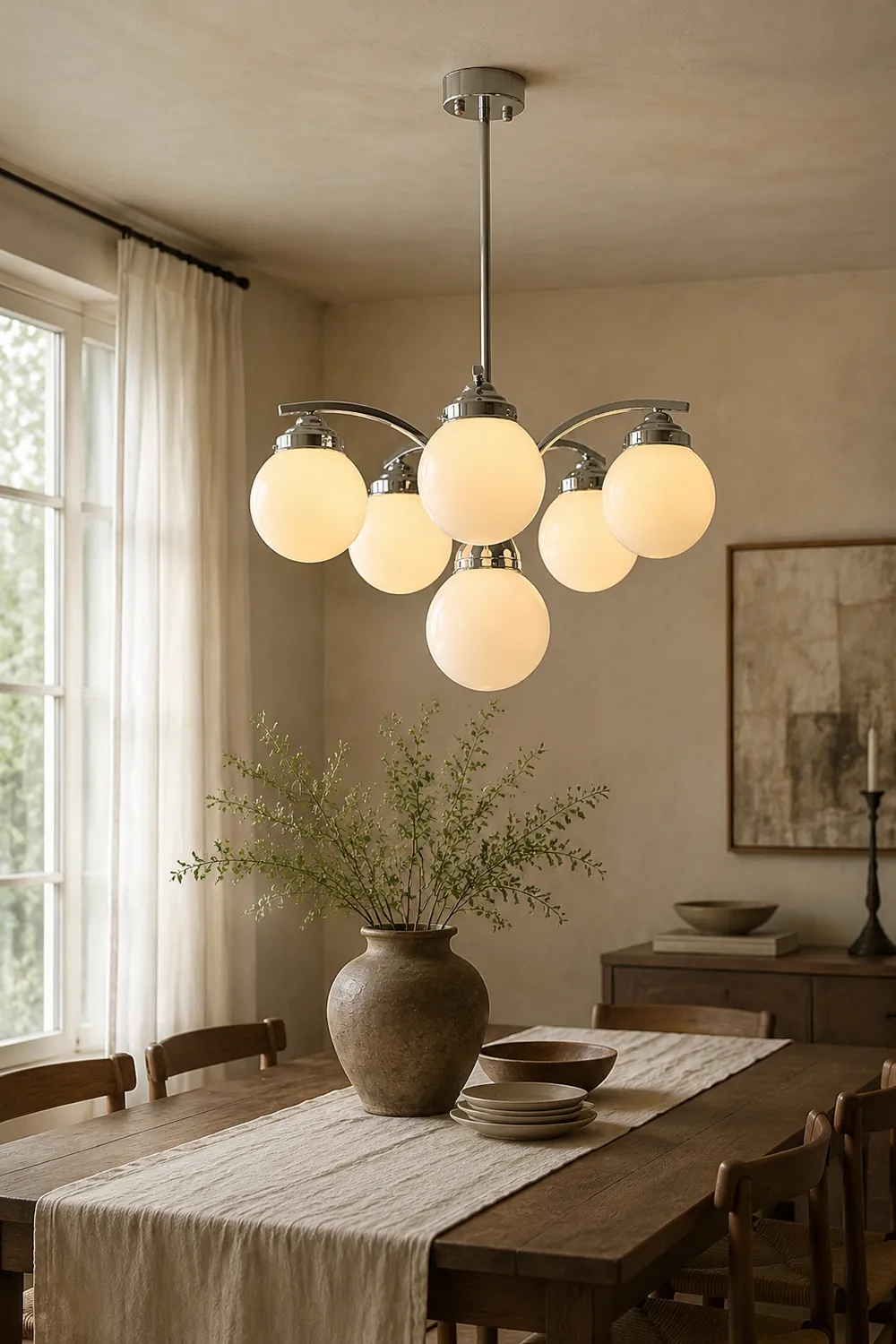 Retro Salamanca Round Glass Chandelier Lights - Lumpaz