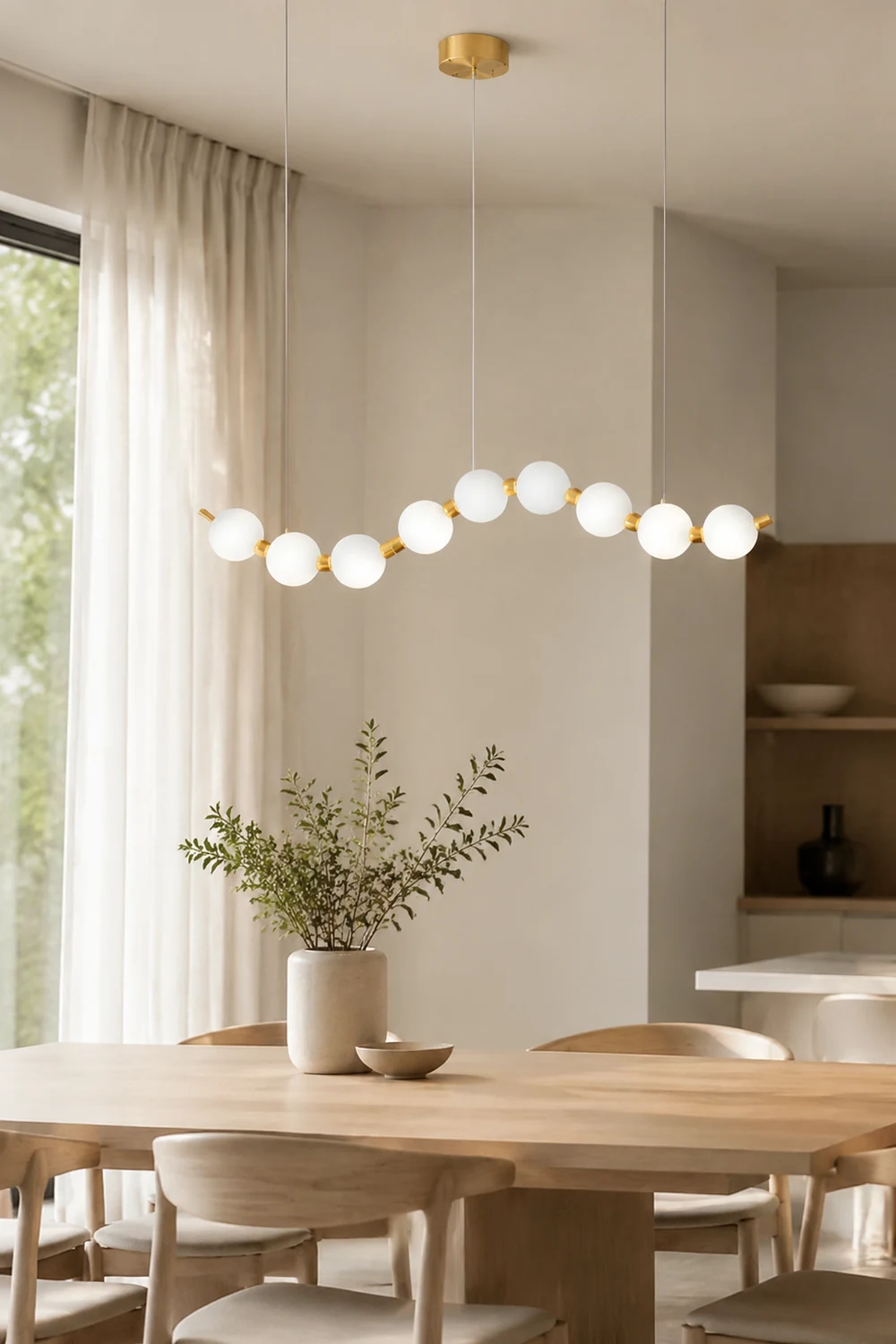 Creative Necklace String White Ball LED Pendant Lights - Lumpaz