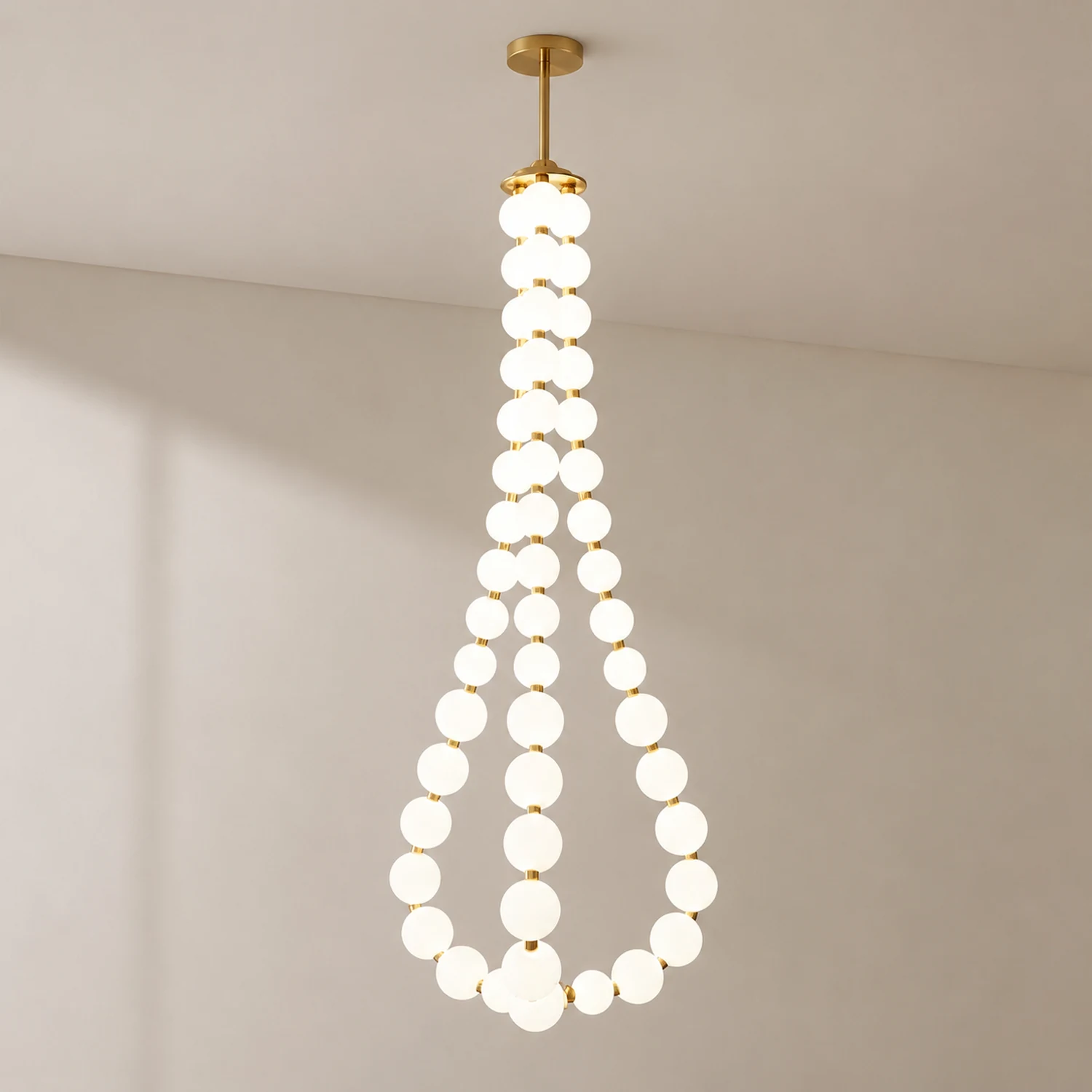 Art Deco White Bubble LED Chandelier For Staircase - Lumpaz