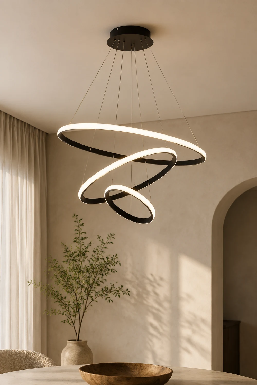 LED Ring Pendant Light Suspended Hanging Ring Chandelier - Lumpaz