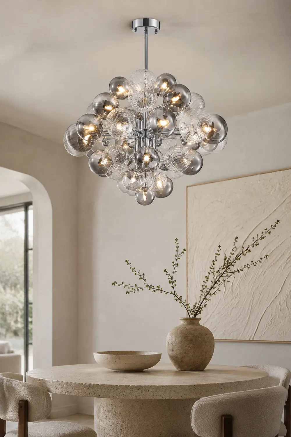 Contemporary Designer Cluster Bubble Glass Chandelier - Lumpaz