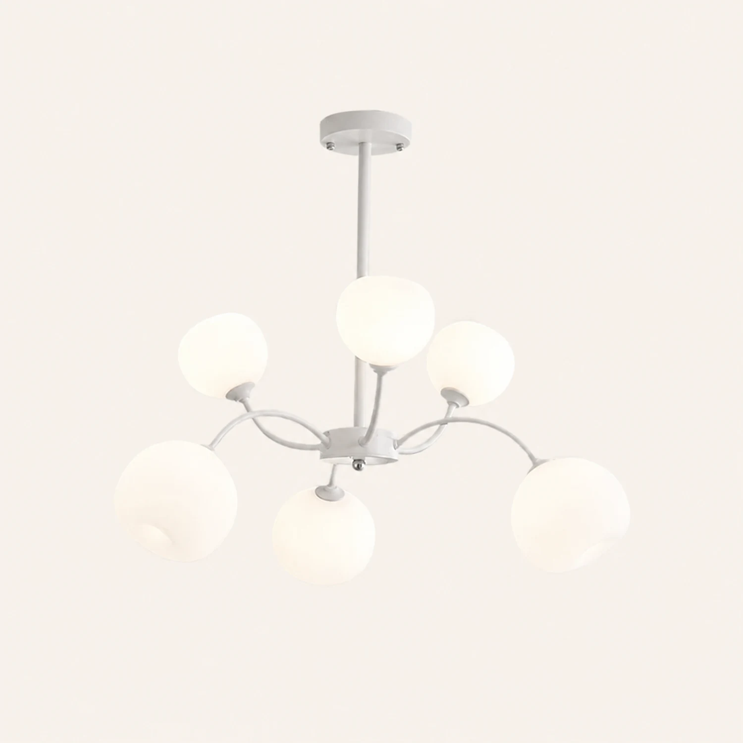 White Glass Globe Sputnik Shape Chandelier - Lumpaz
