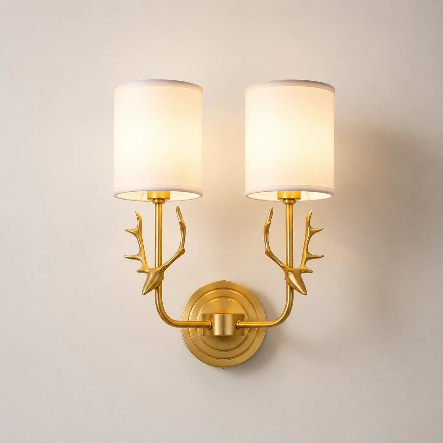 Brass Deer Head Wall Light - Lumpaz