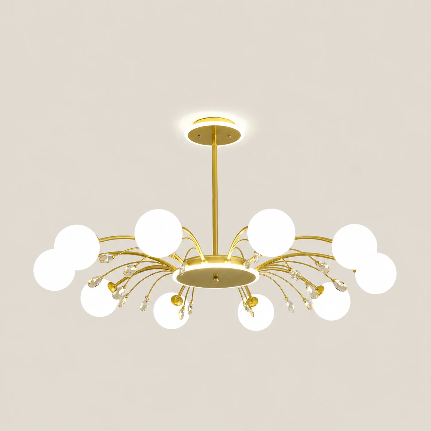 Luxurious Gold Glass Raindrop Chandeliers - Lumpaz
