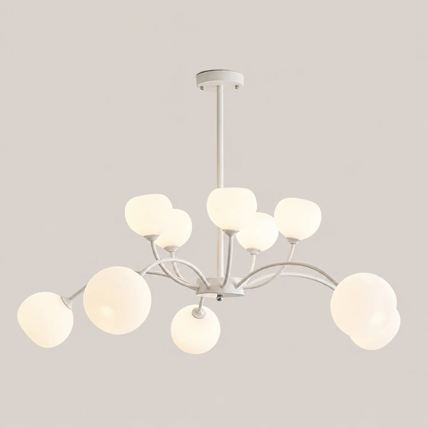 White Glass Globe Sputnik Shape Chandelier - Lumpaz