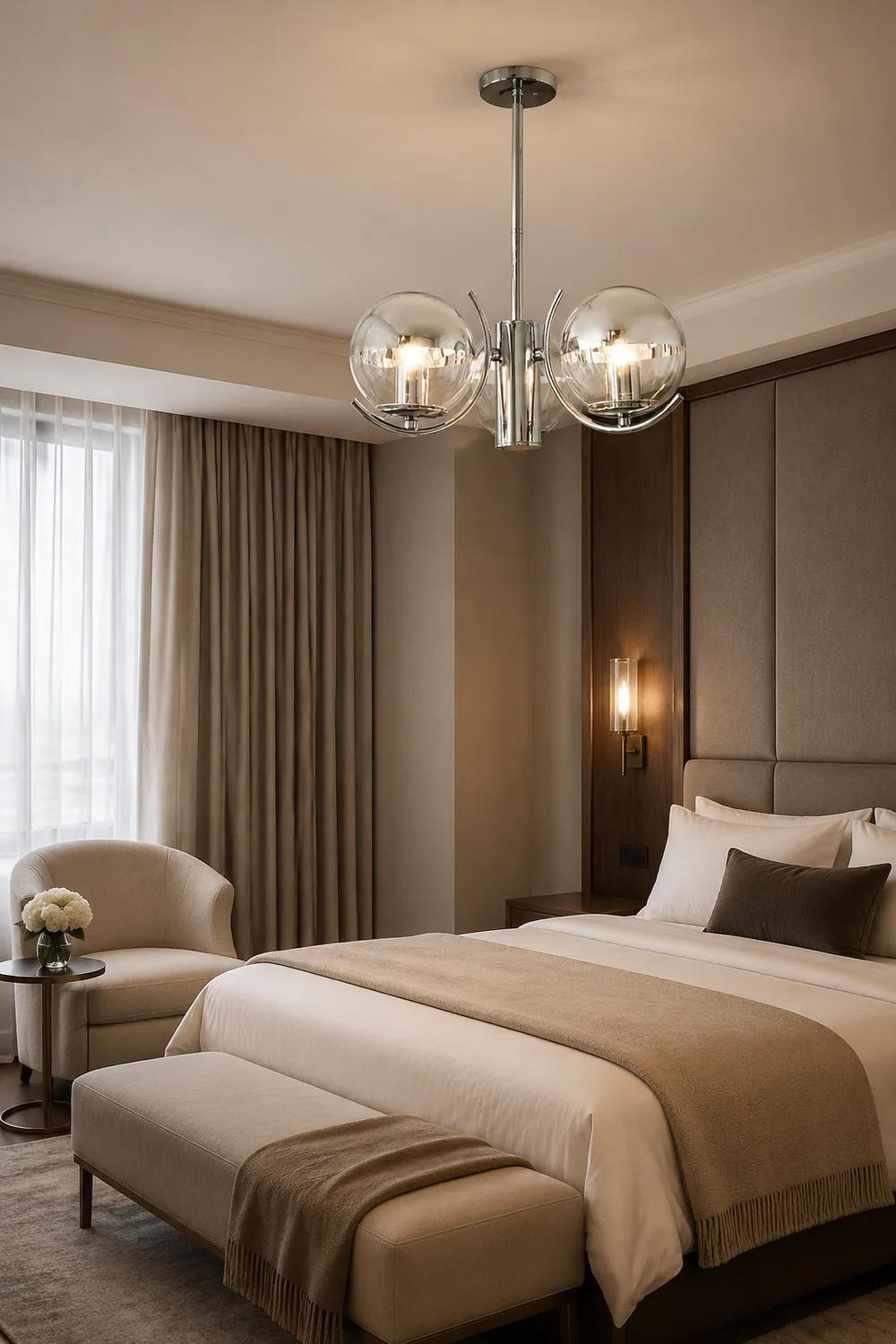 Modern Silver Glass Space Ball Chandelier - Lumpaz
