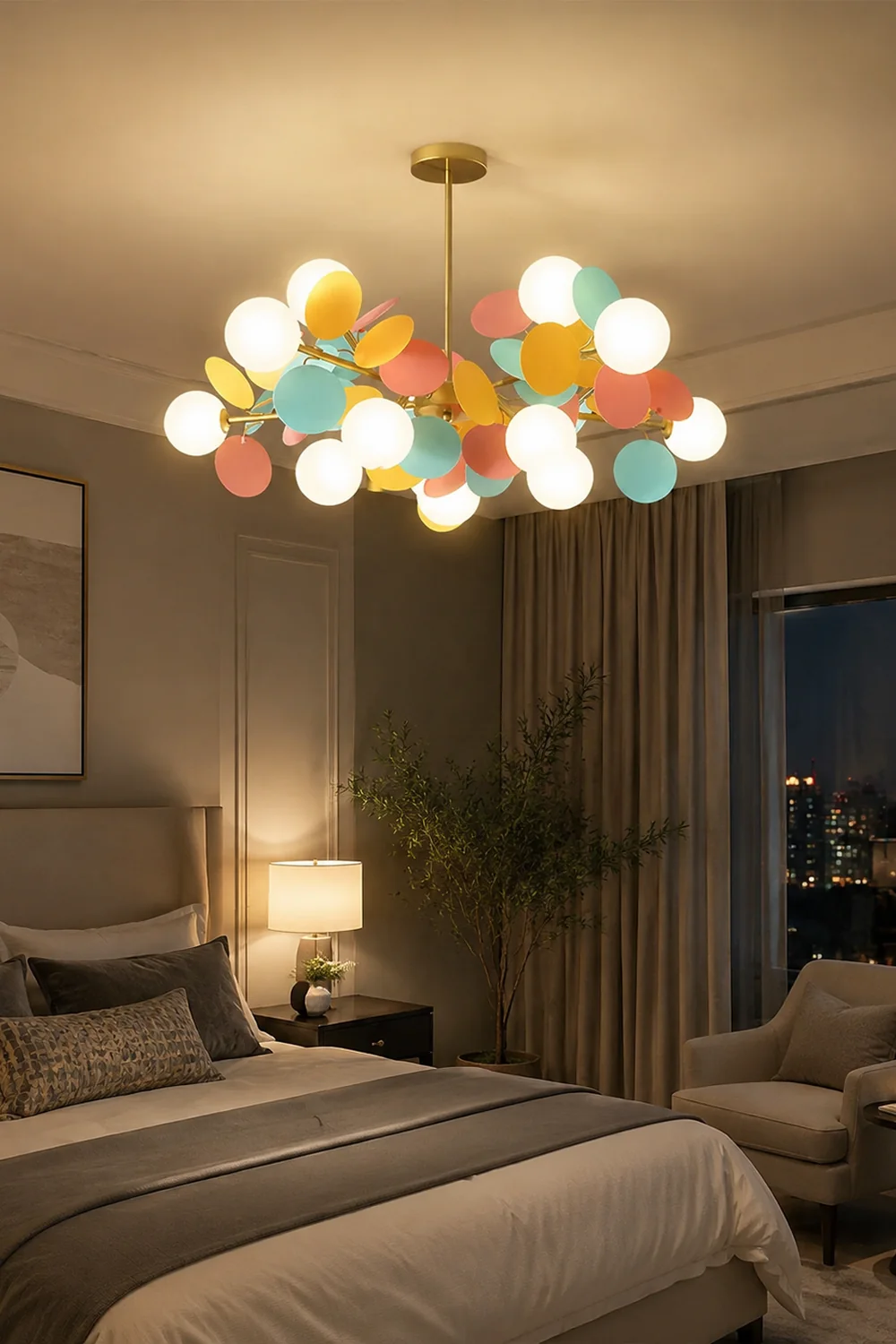 Nordic Multicolored Flower Branch Living Room Chandelier - Lumpaz