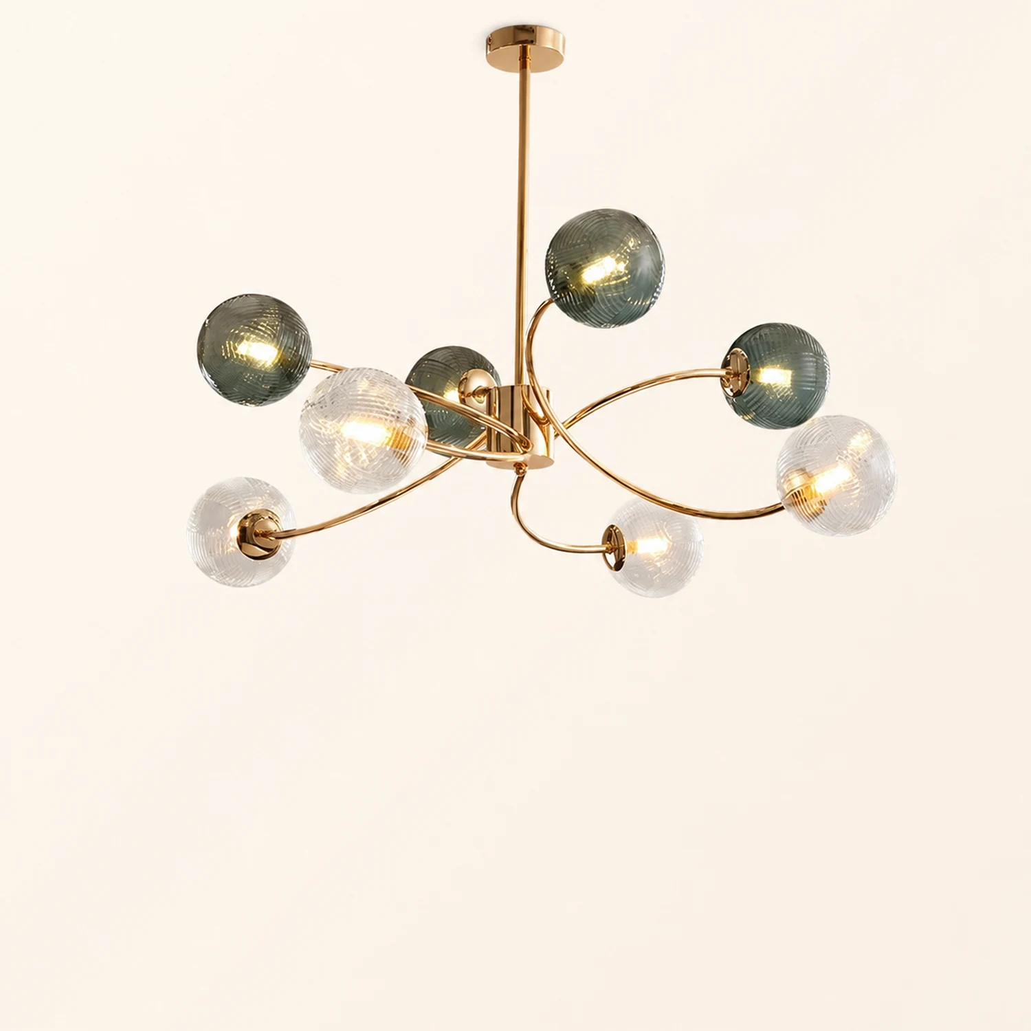 Modern Iron Glass Gold LED Pendant Farmhouse Ceiling Light - Lumpaz
