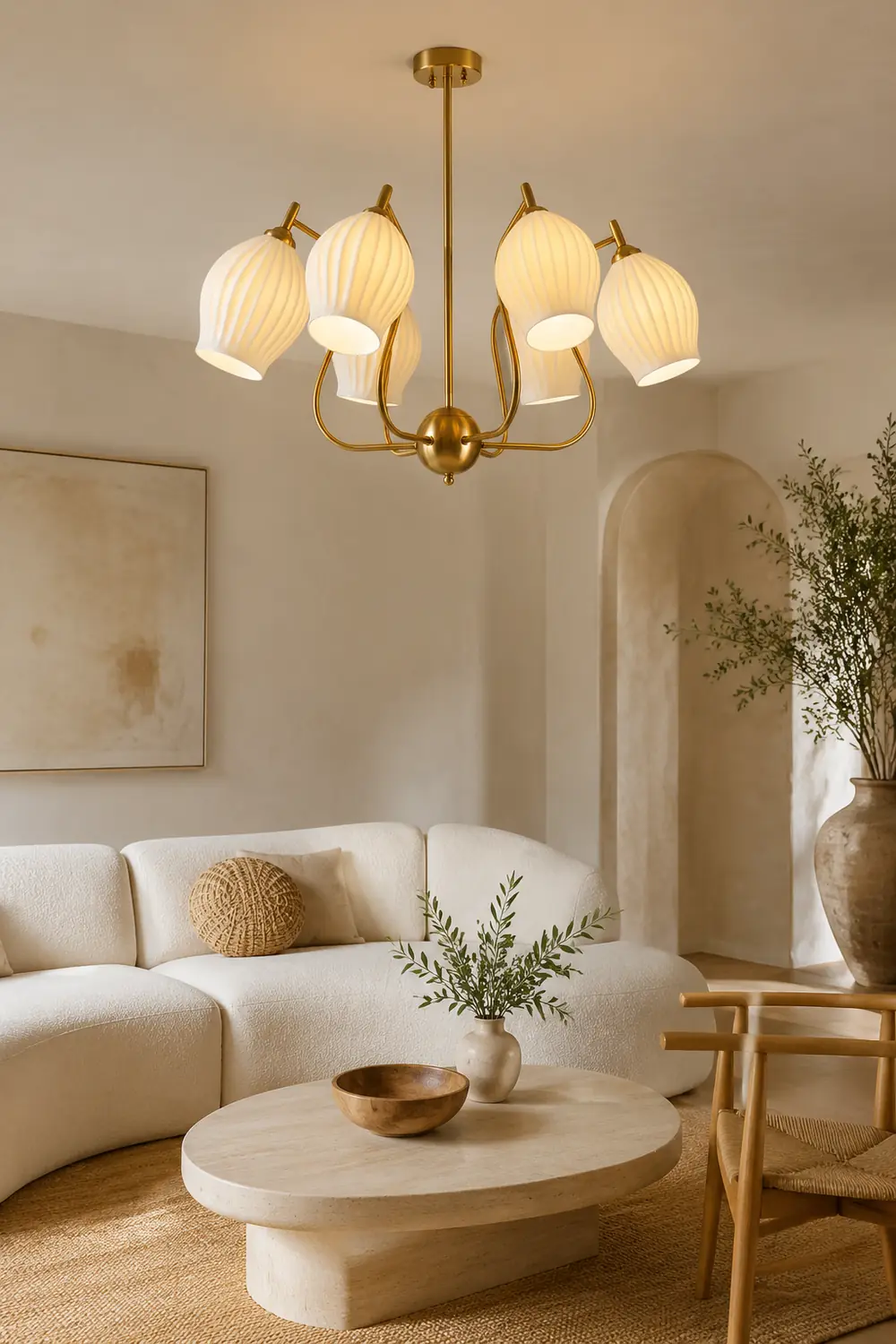 Modern Ceramics Flower shaped Warm Chandelier - Lumpaz