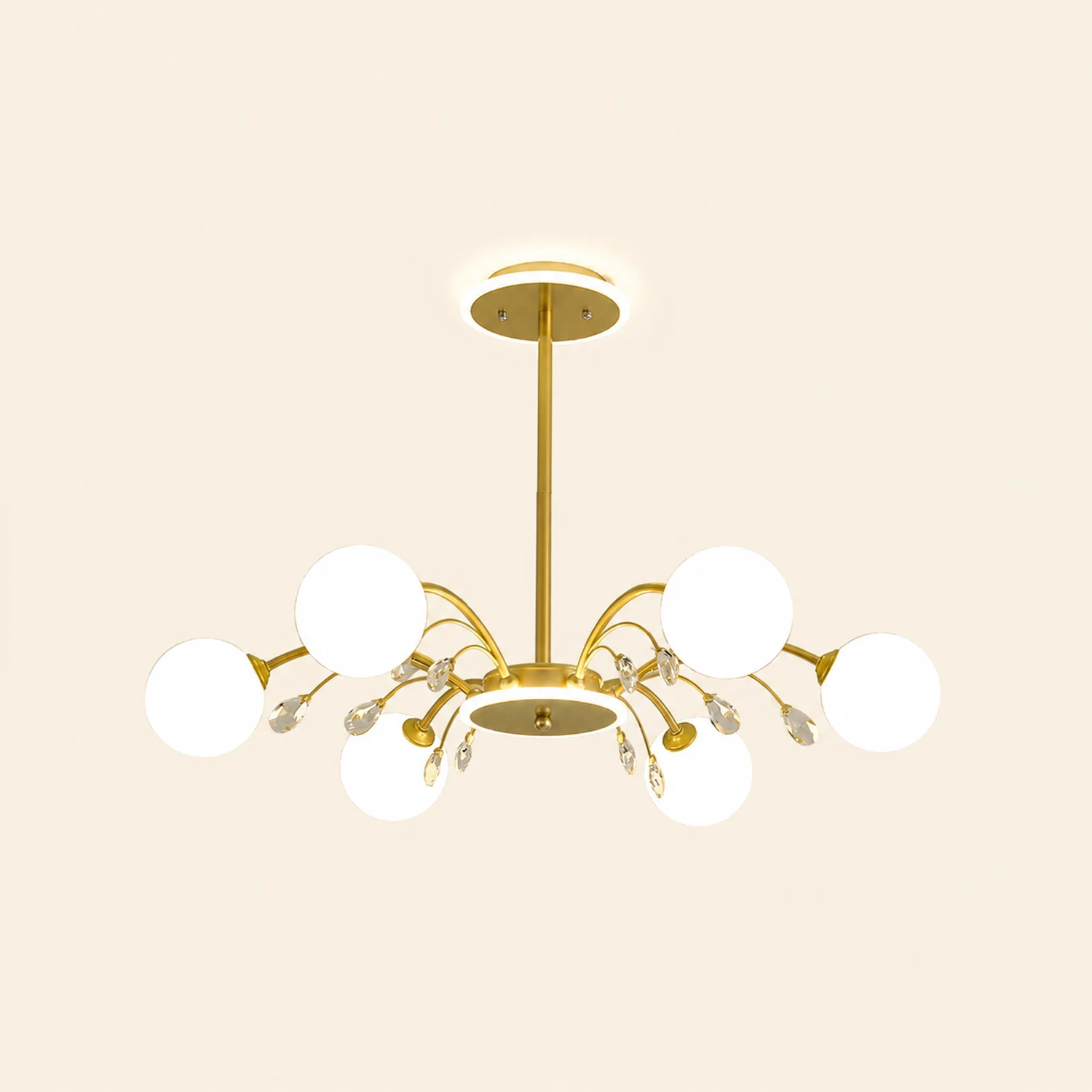 Luxurious Gold Glass Raindrop Chandeliers - Lumpaz