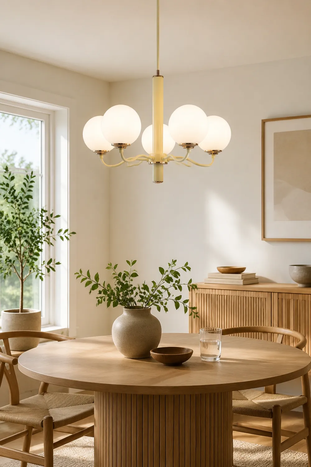 Vinatge White Bubble Globe Chandelier - Lumpaz